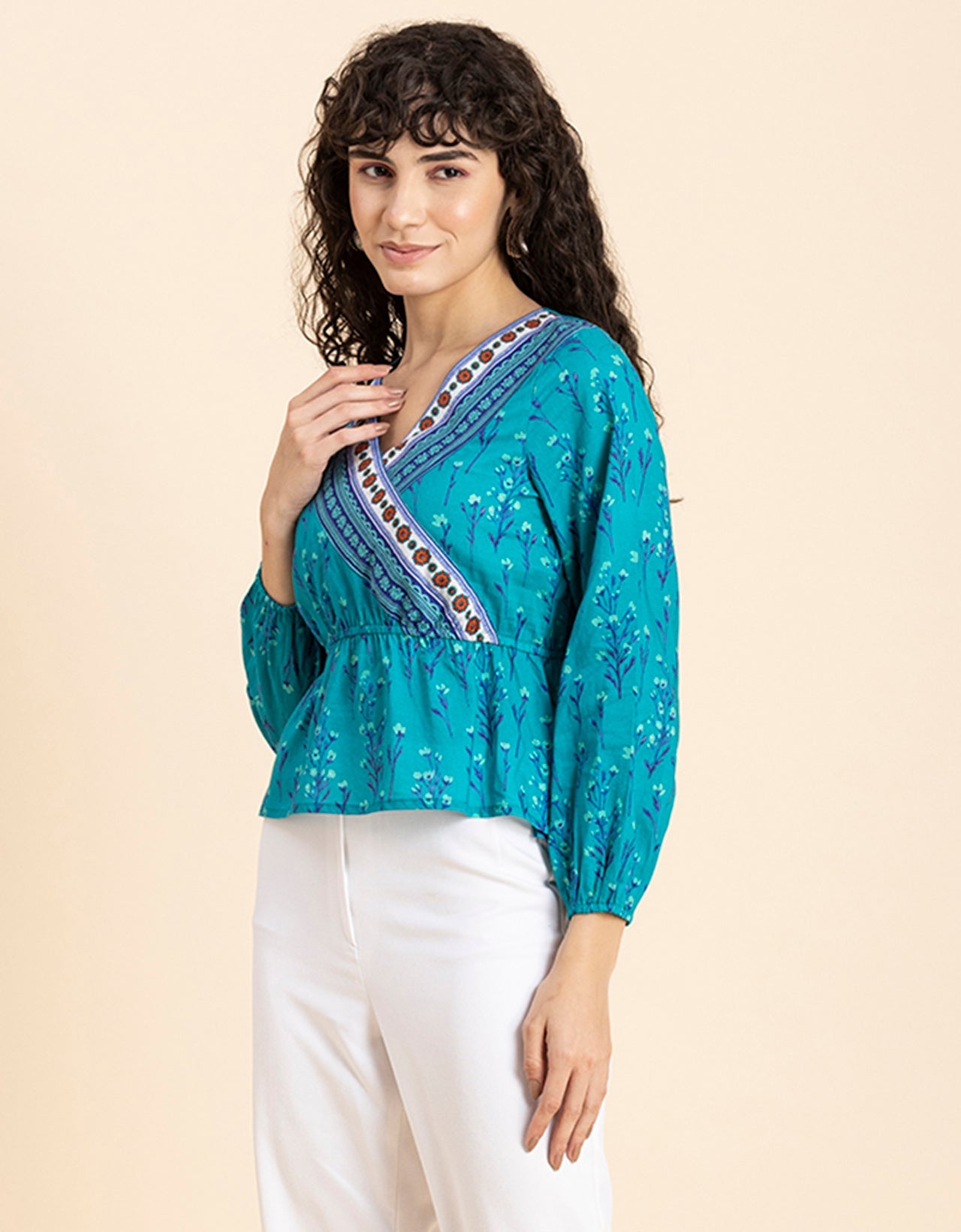 Surplice Neck Designer Top