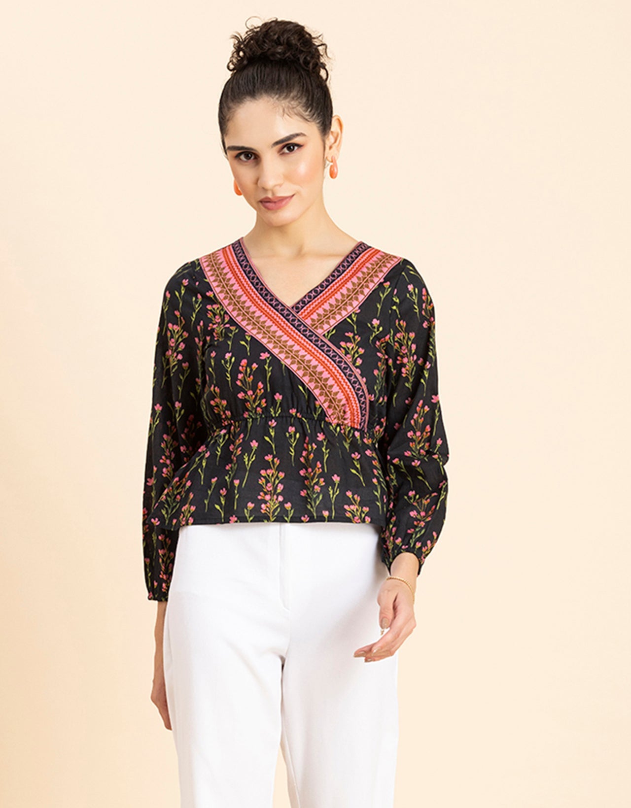 Surplice Neck Designer Top