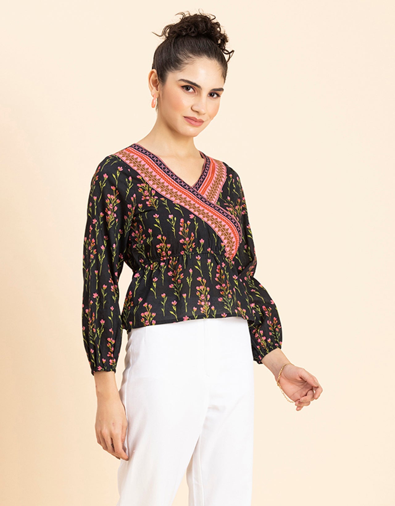 Surplice Neck Designer Top