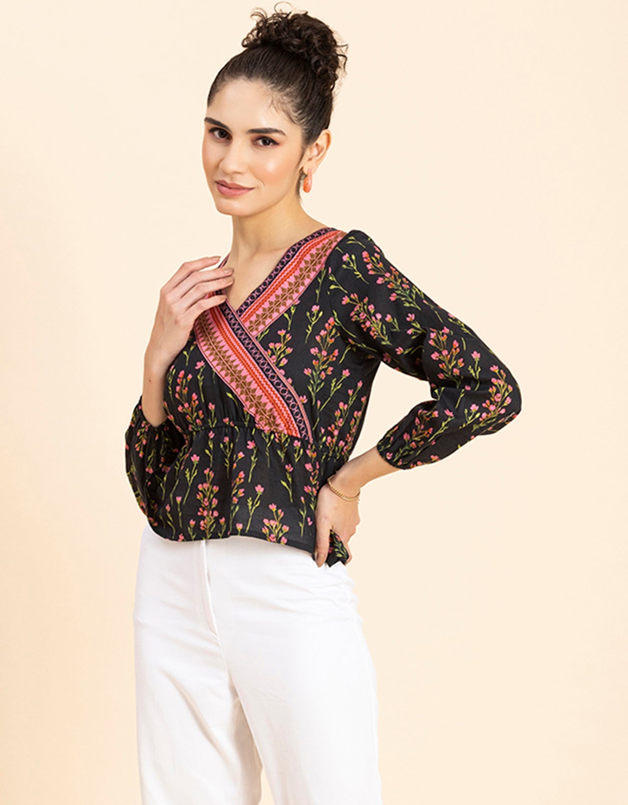 Surplice Neck Designer Top