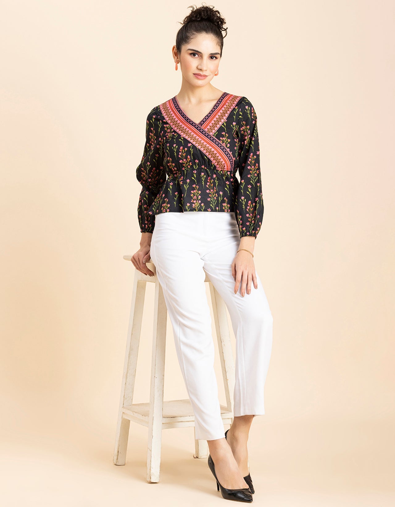 Surplice Neck Designer Top