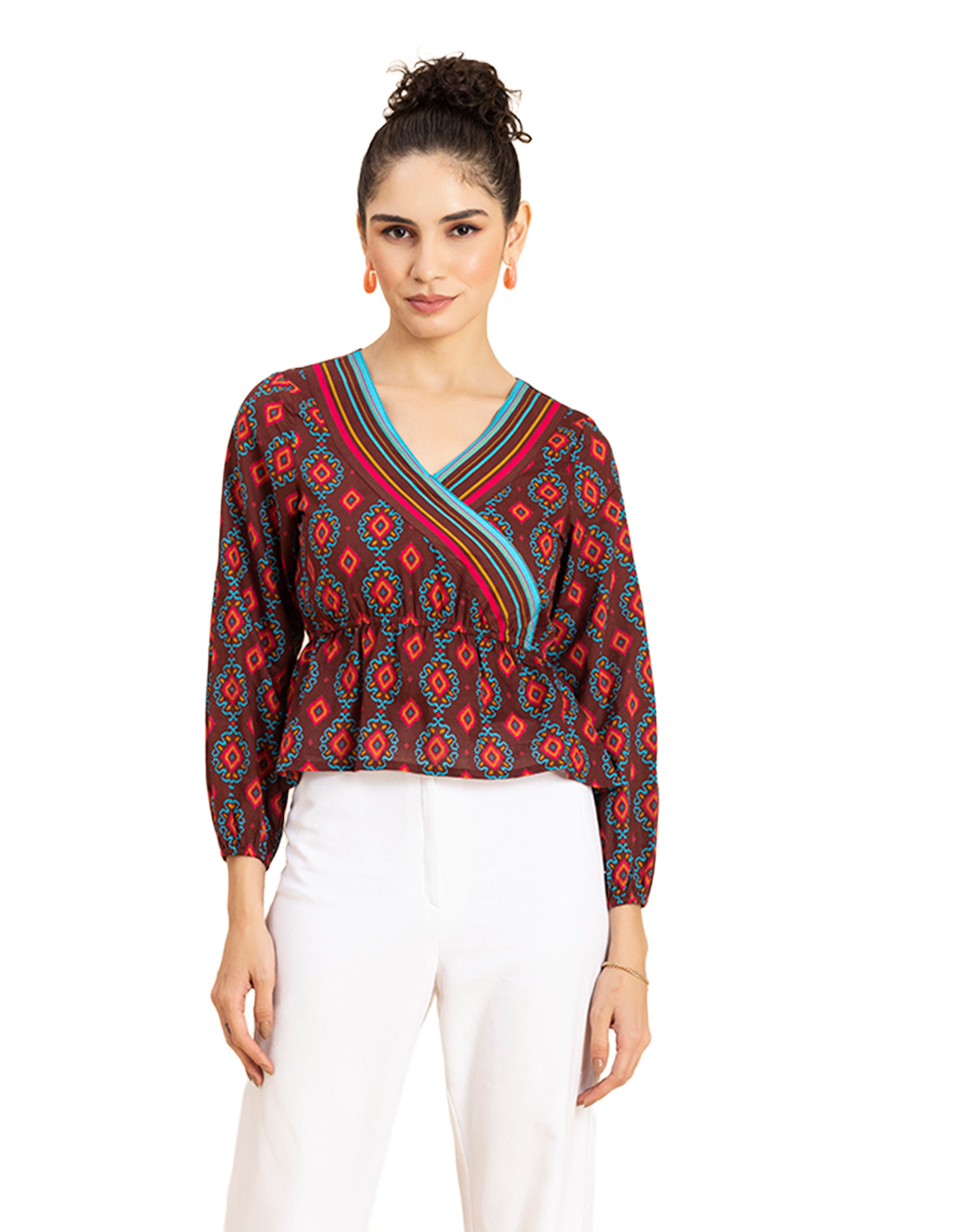 Surplice Neck Designer Top