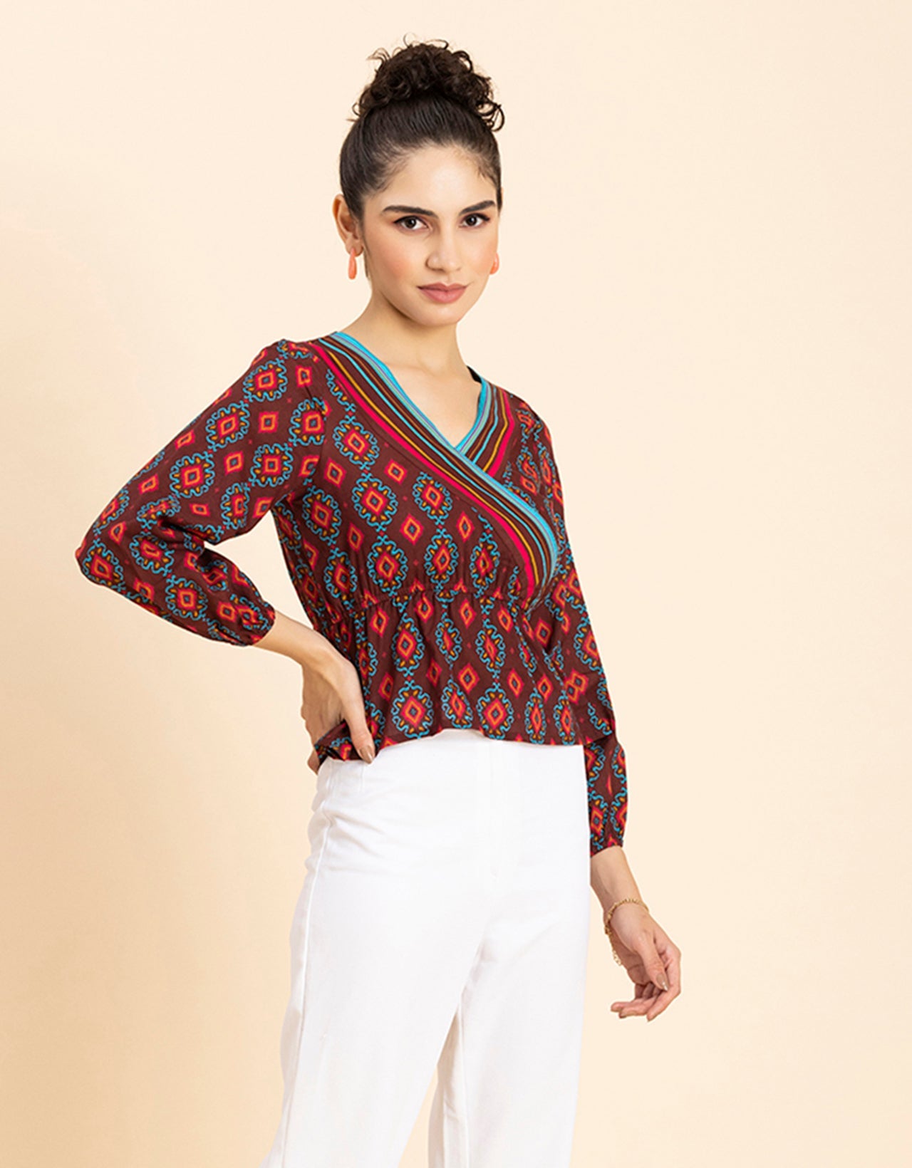 Surplice Neck Designer Top