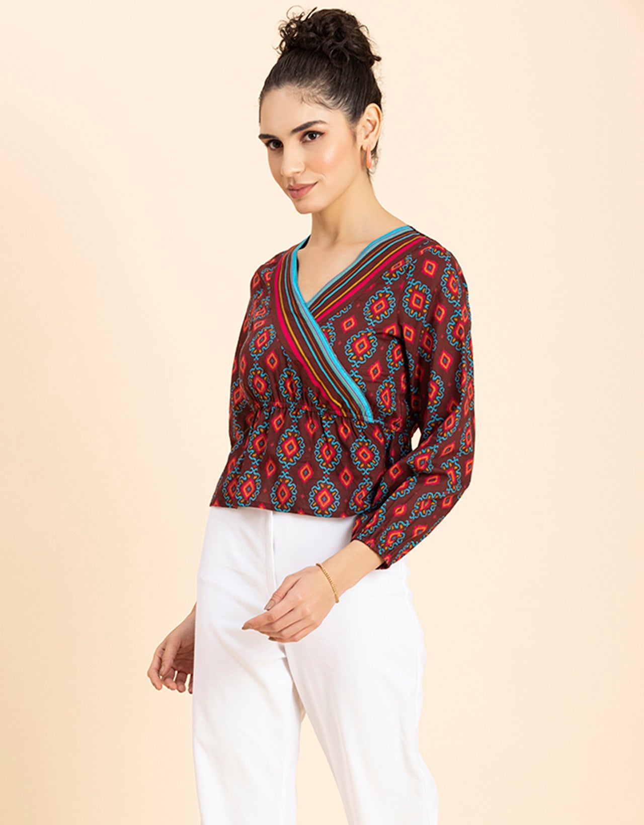 Surplice Neck Designer Top