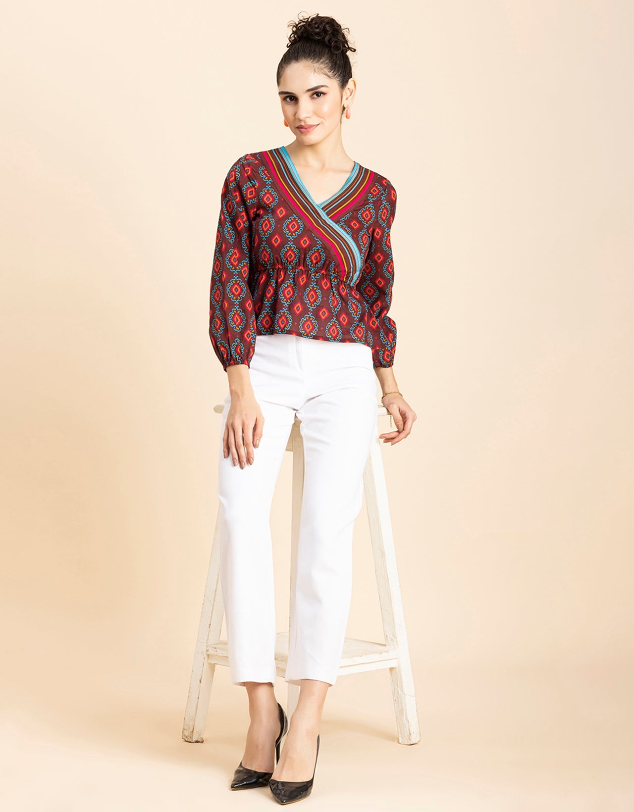 Surplice Neck Designer Top