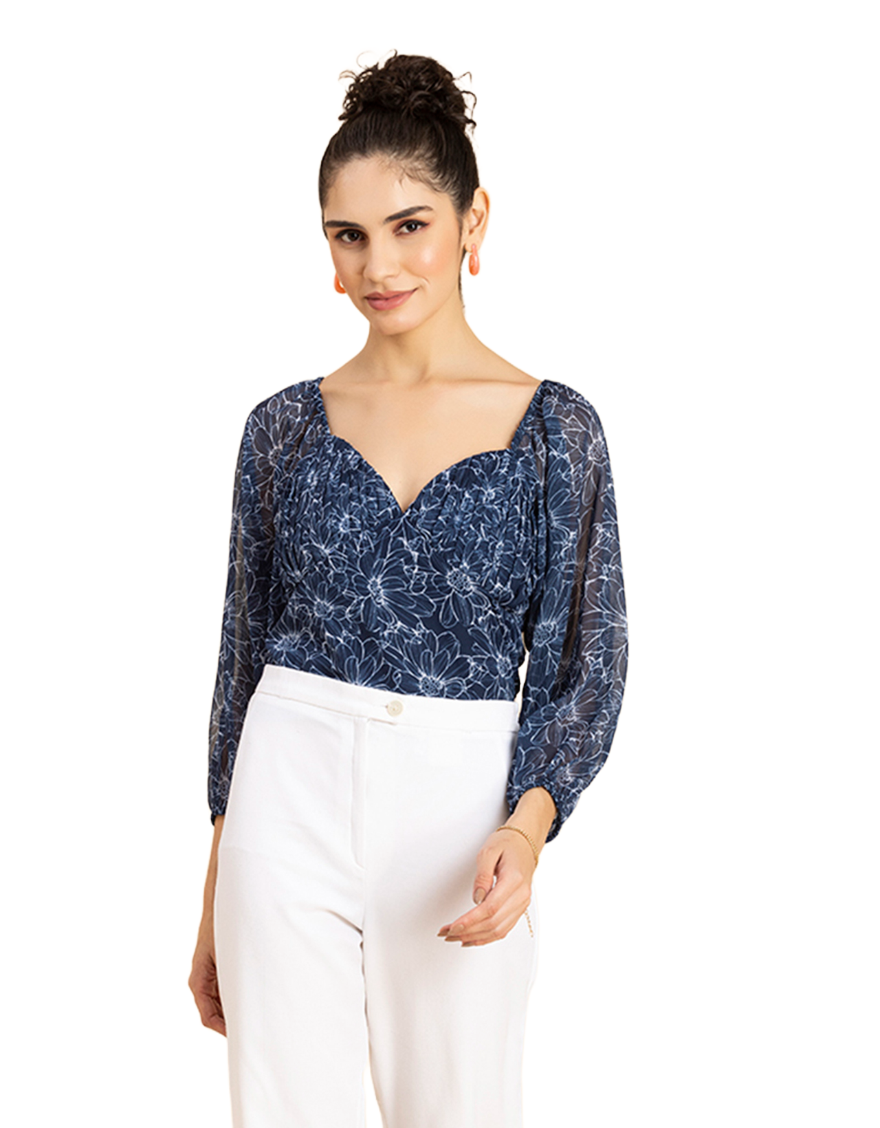 Ruched Sweetheart Crop Top