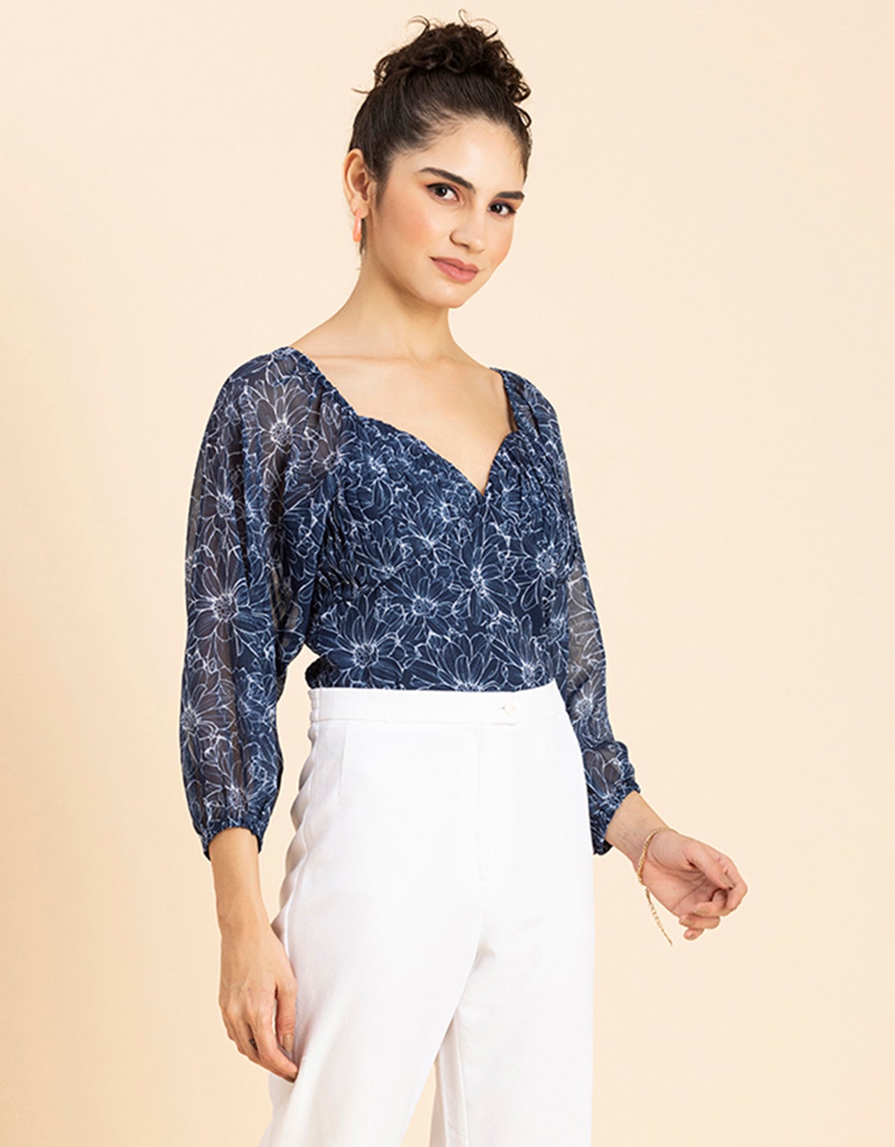 Ruched Sweetheart Crop Top