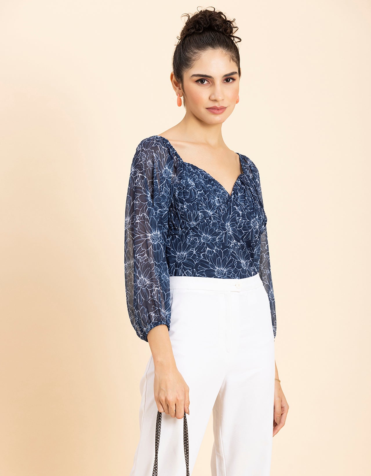 Ruched Sweetheart Crop Top