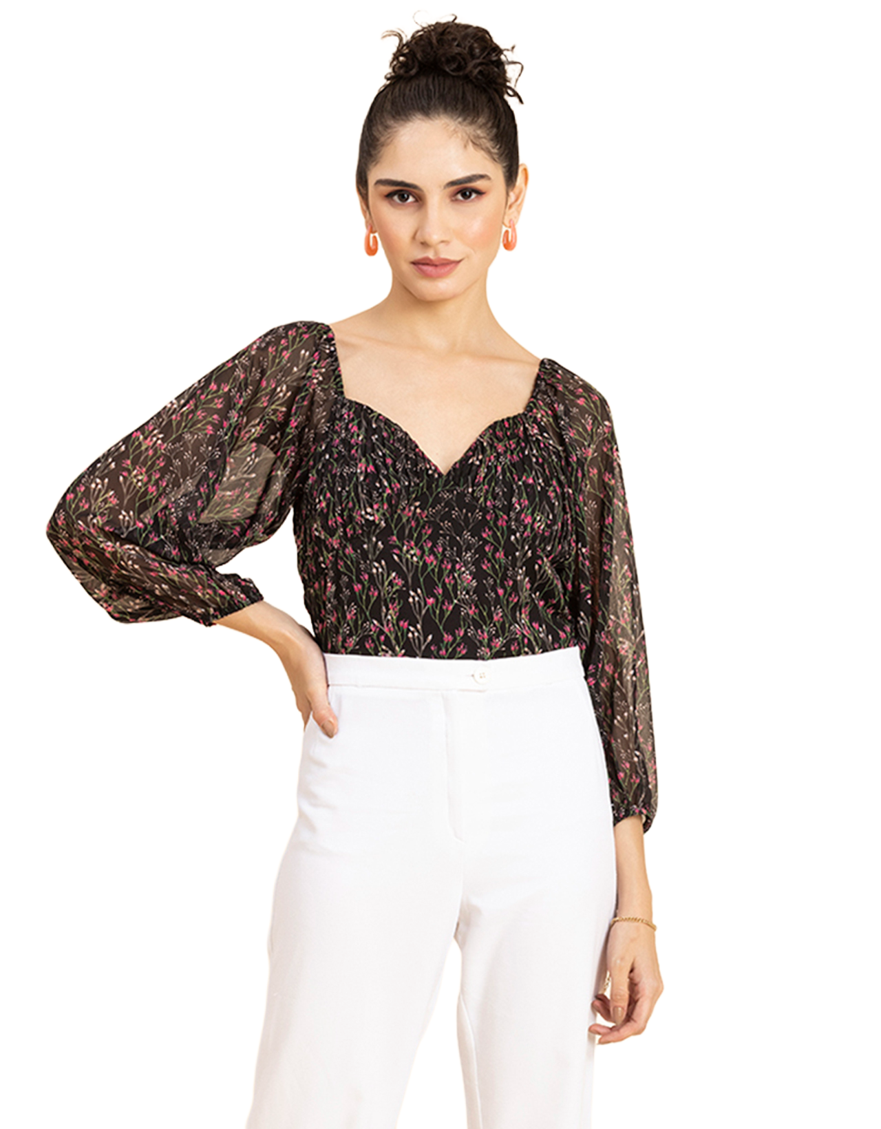 Ruched Sweetheart Crop Top