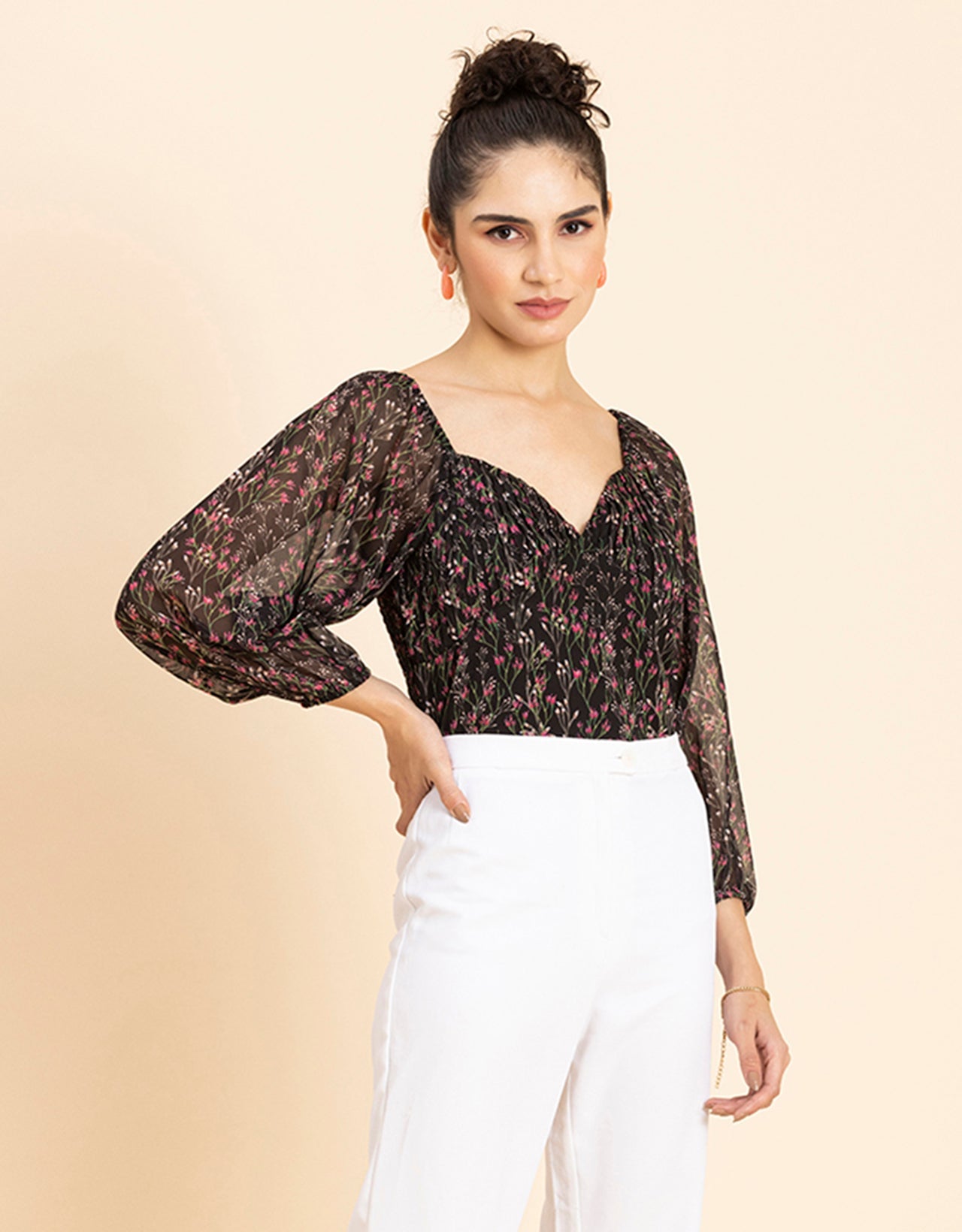 Ruched Sweetheart Crop Top