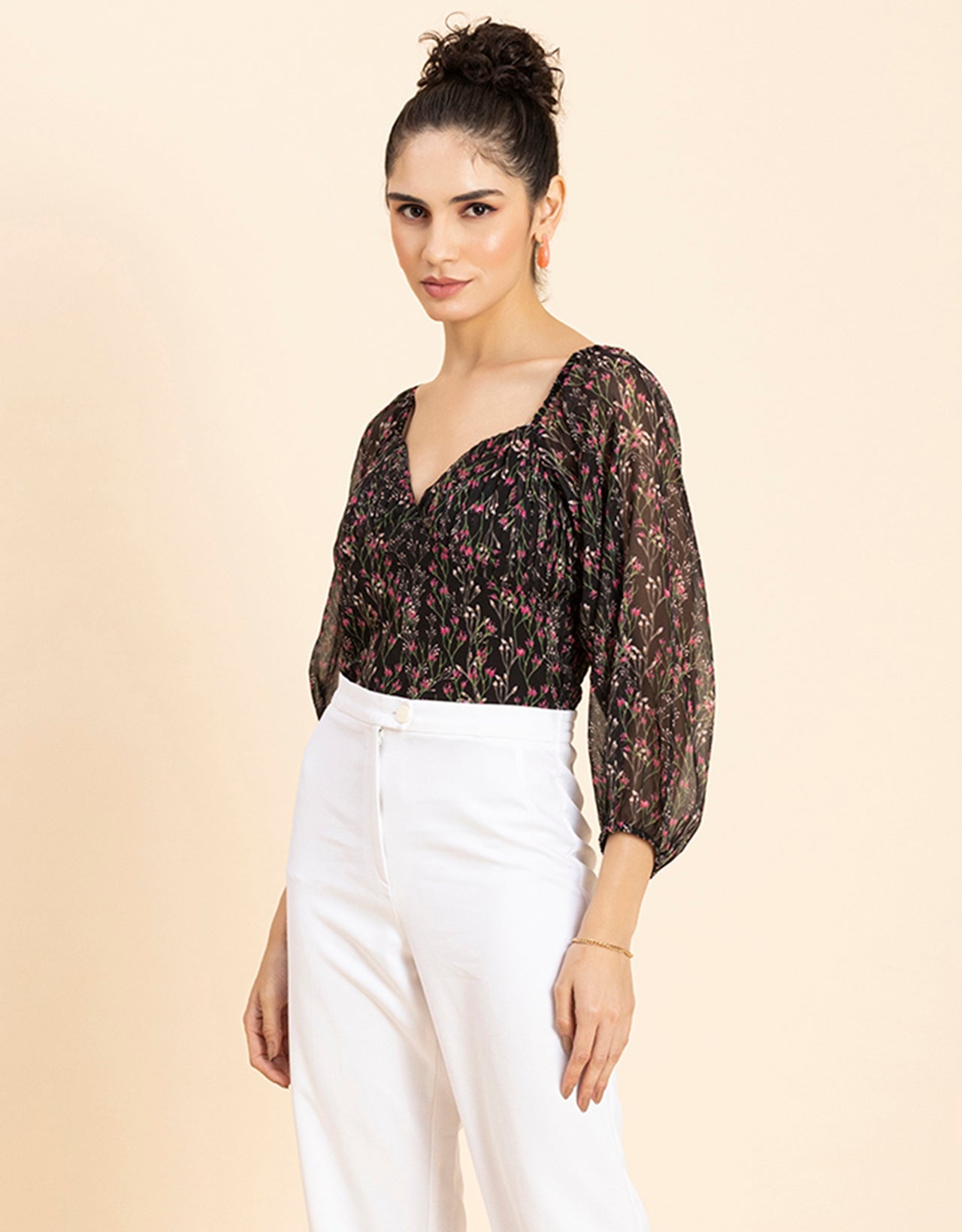 Ruched Sweetheart Crop Top