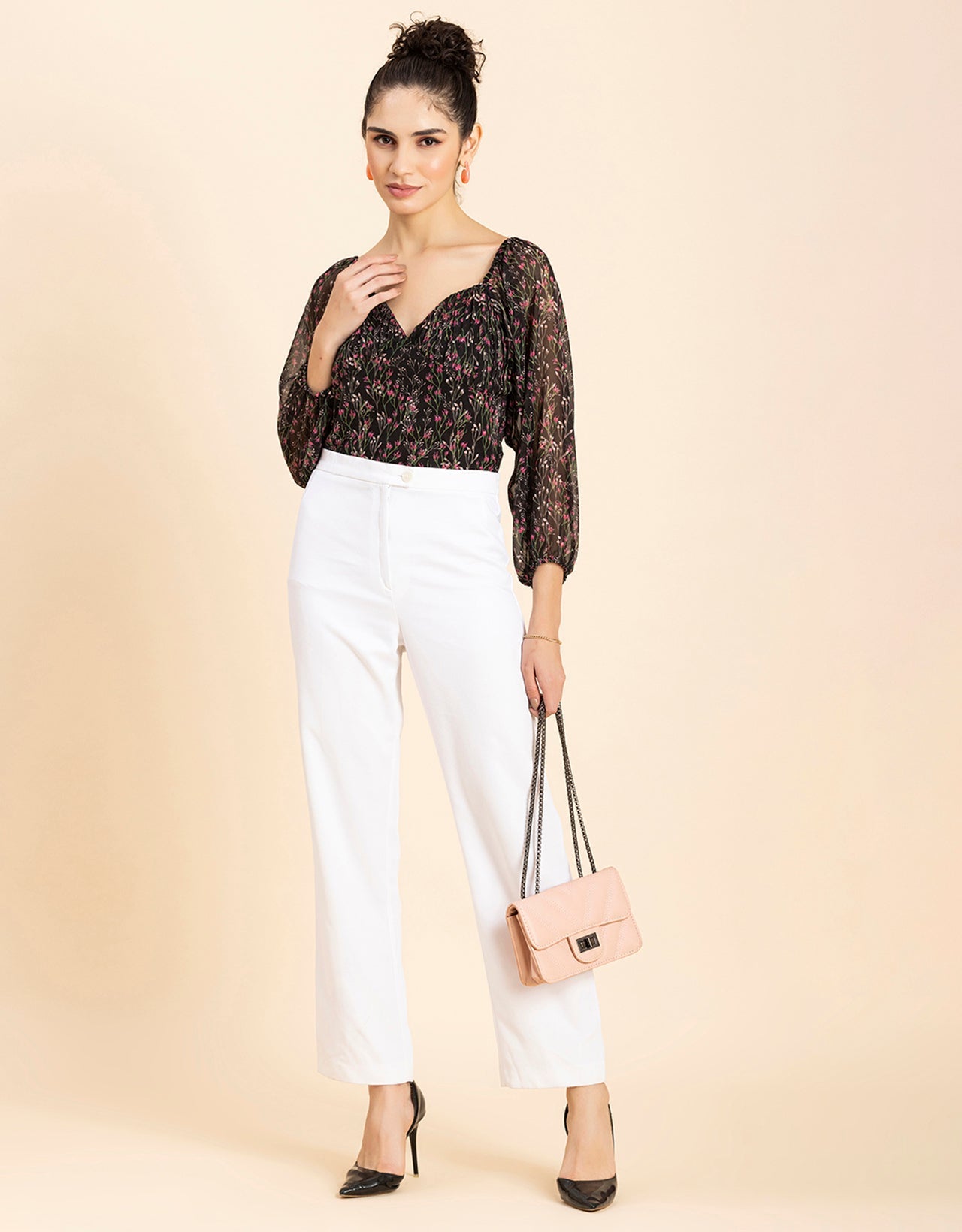 Ruched Sweetheart Crop Top