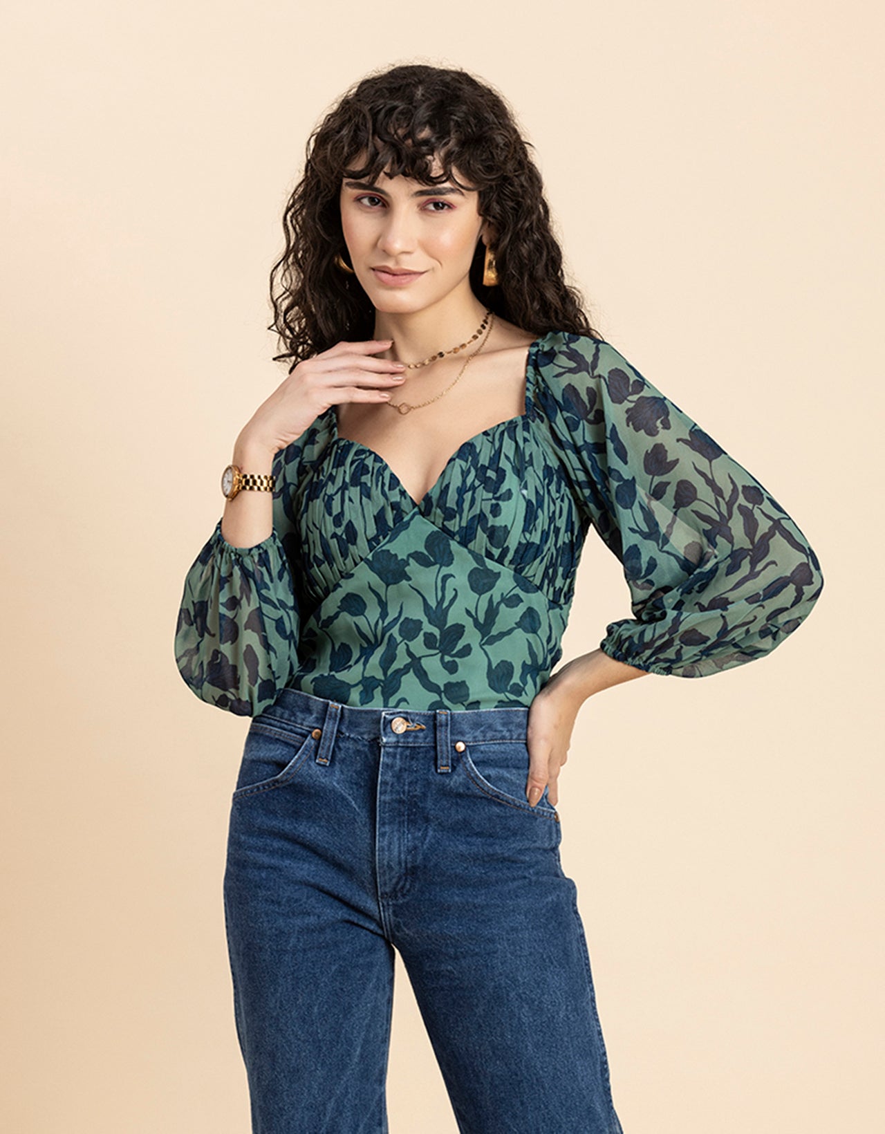 Ruched Sweetheart Crop Top