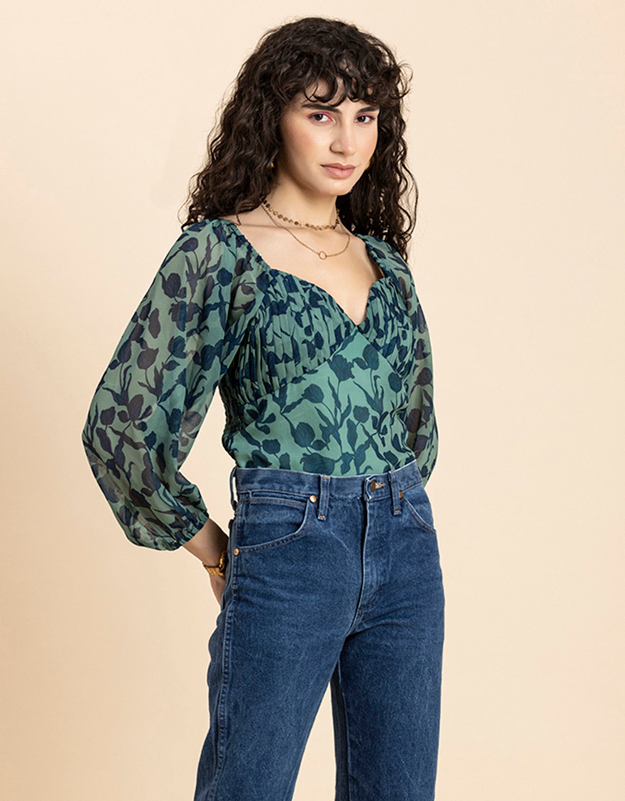 Ruched Sweetheart Crop Top
