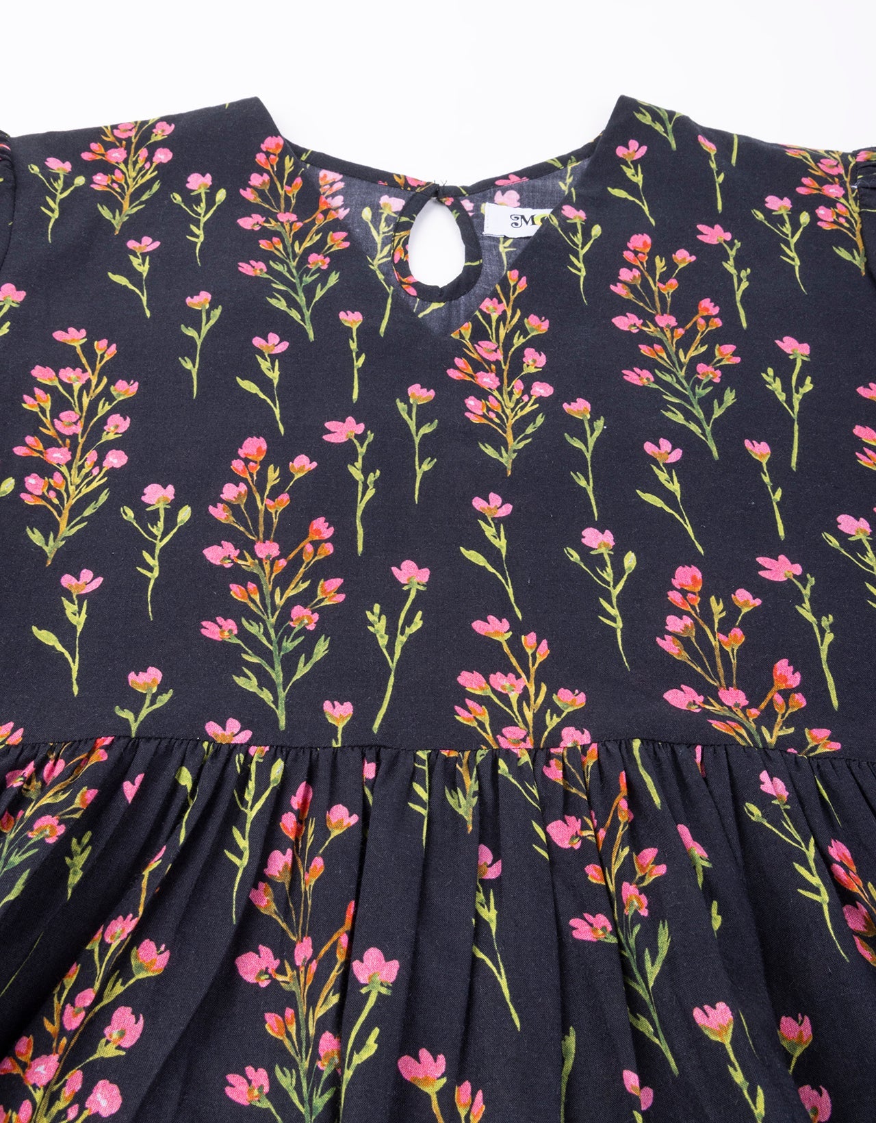 Short Puff Peplum Crop Top