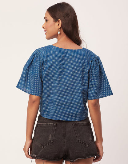 V-Neck Buttoned Summer Top