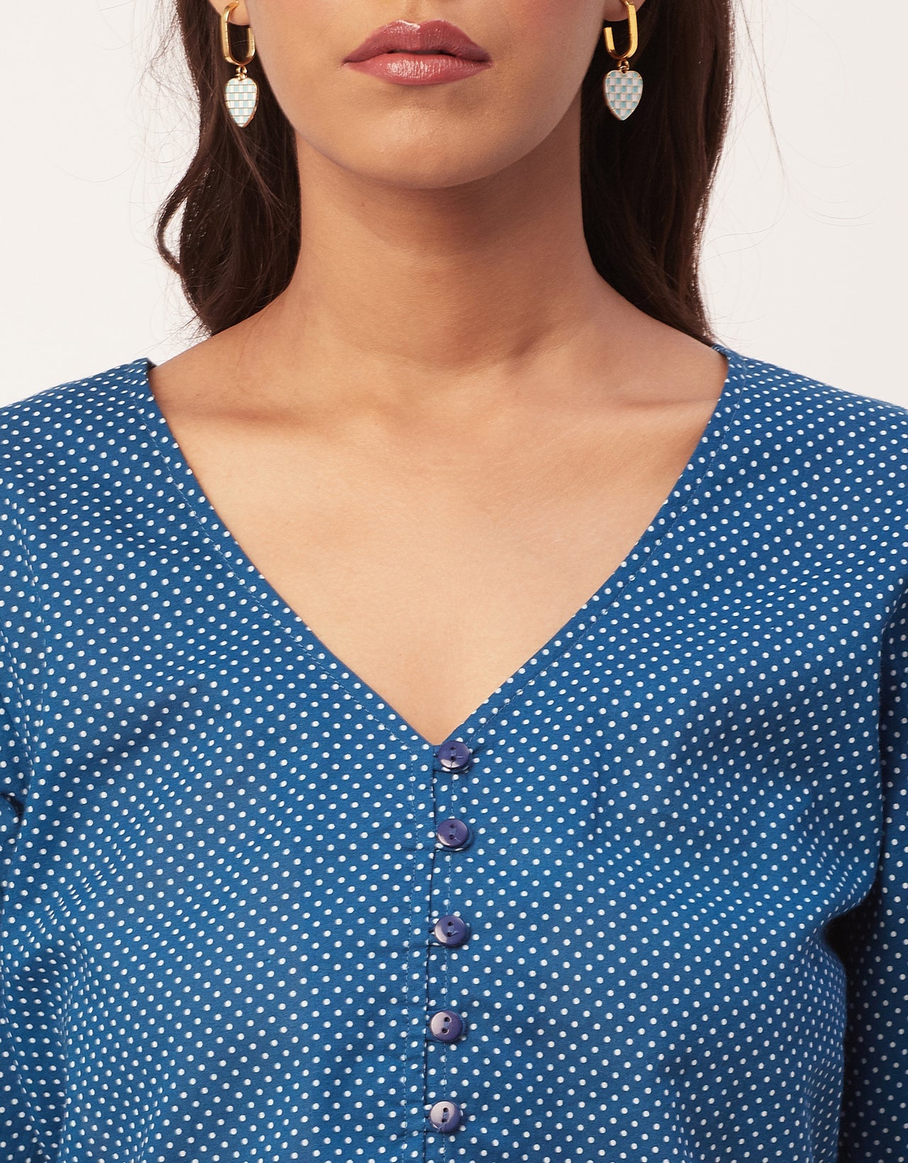 V-Neck Buttoned Summer Top