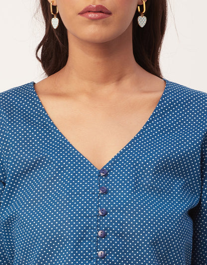 V-Neck Buttoned Summer Top