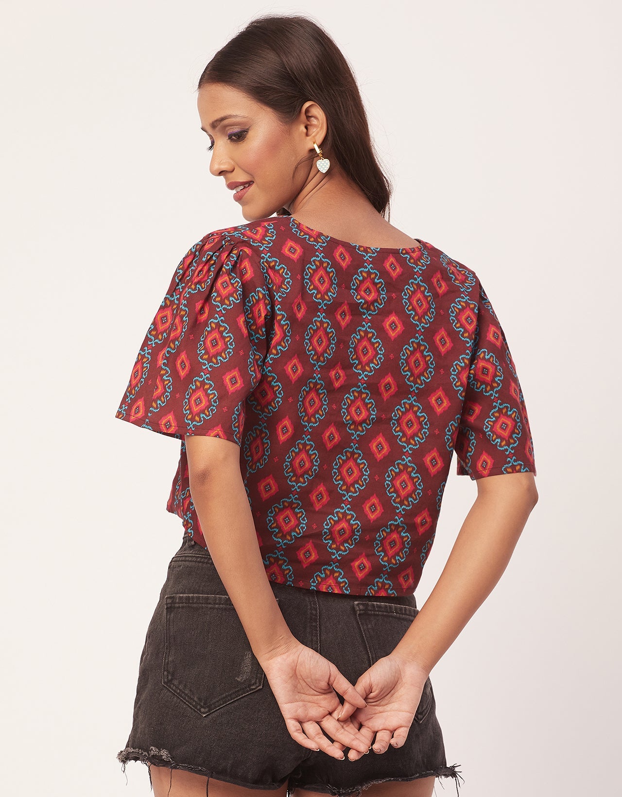 V-Neck Buttoned Summer Top