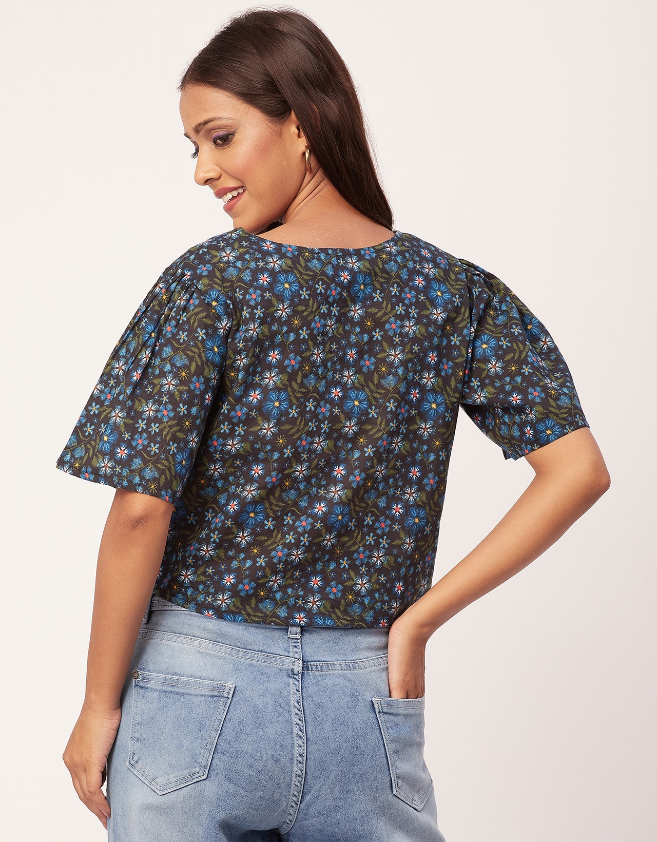 V-Neck Buttoned Summer Top