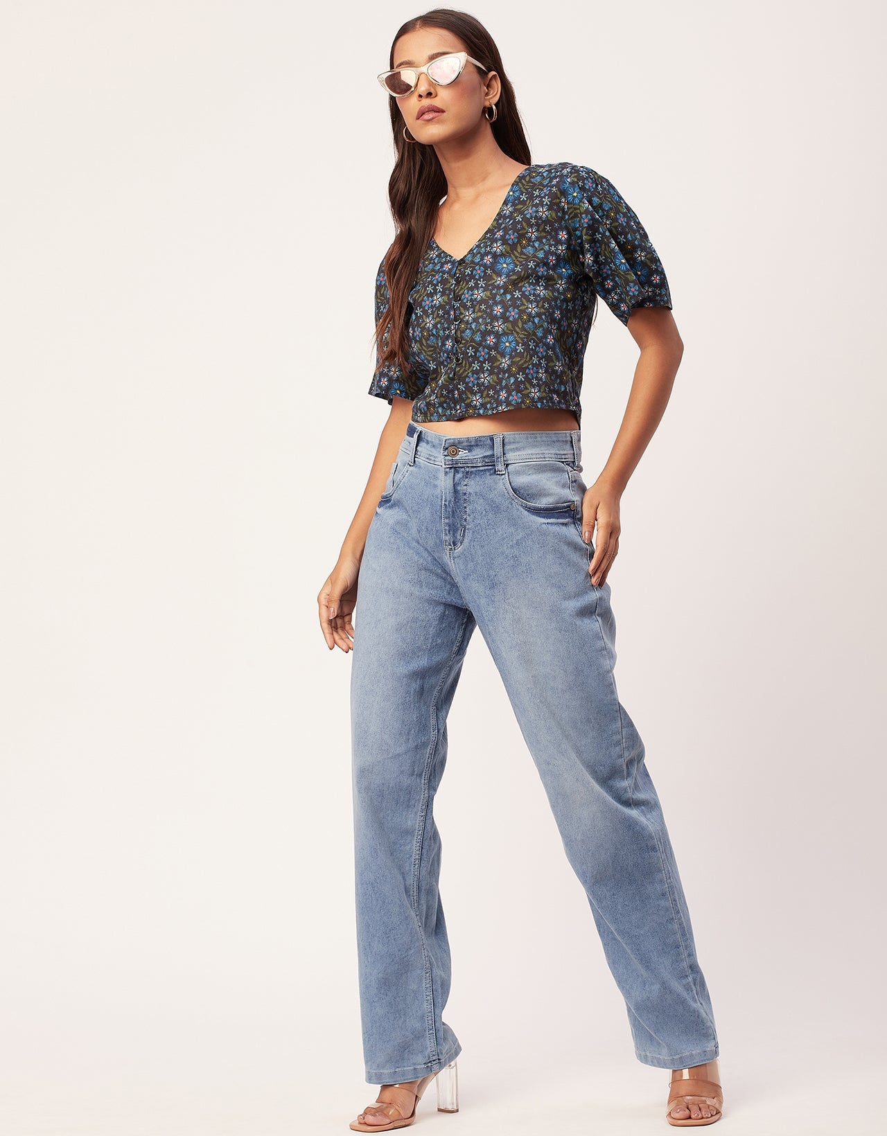 V-Neck Buttoned Summer Top