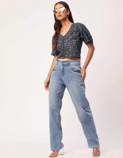 V-Neck Buttoned Summer Top