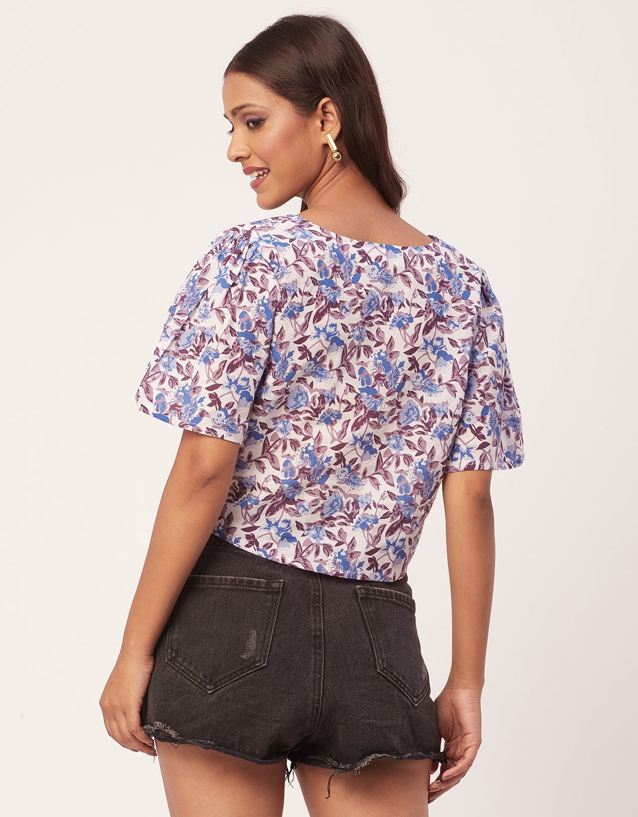 V-Neck Buttoned Summer Top