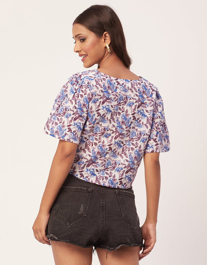 V-Neck Buttoned Summer Top