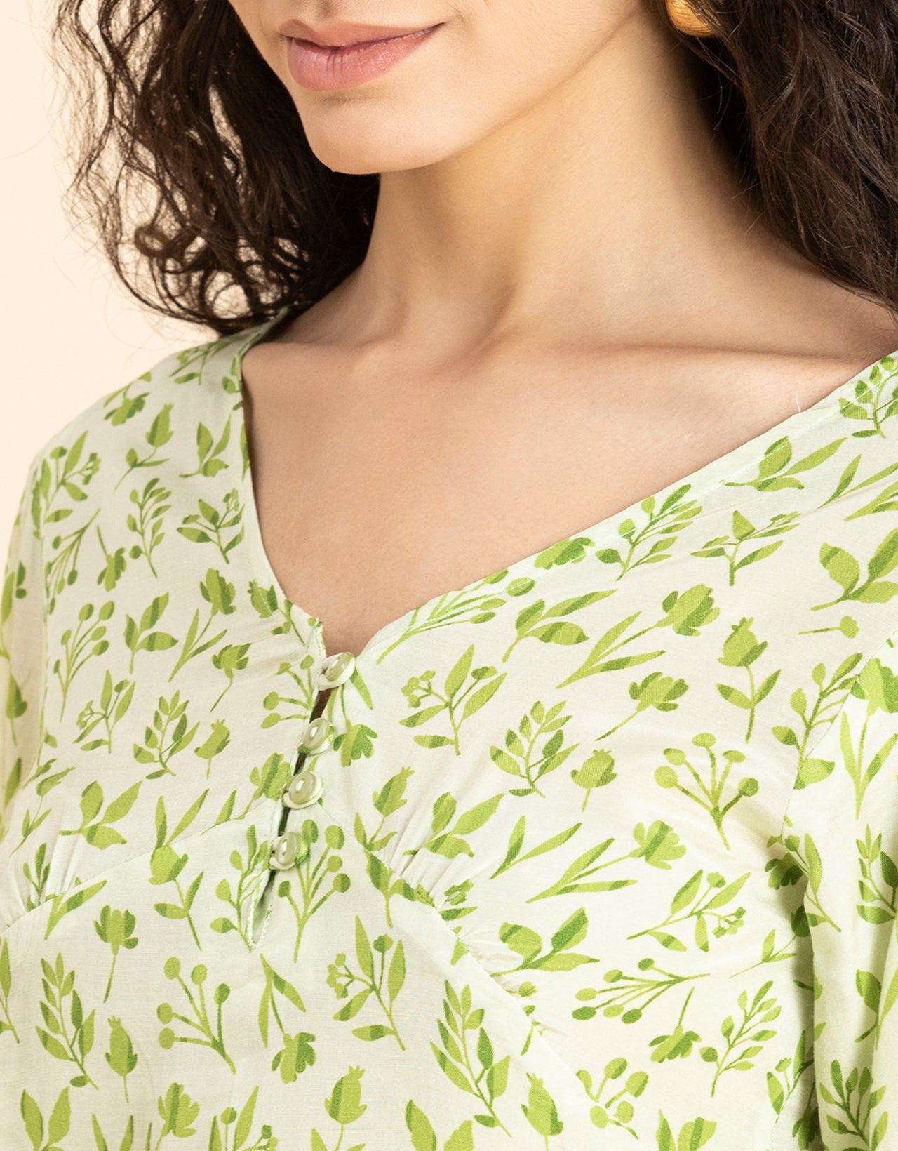 V-Neck Puff Sleeves Top