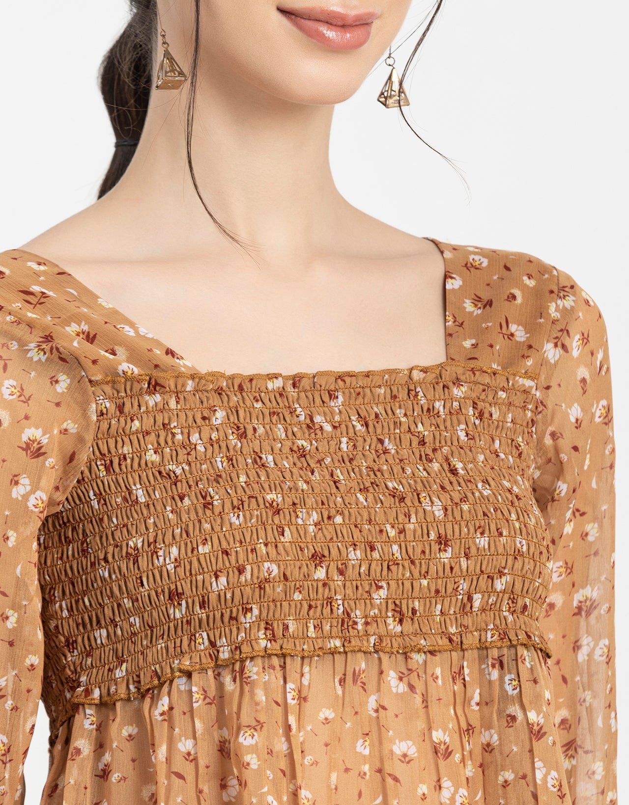 Smocked Bell Sleeves Top