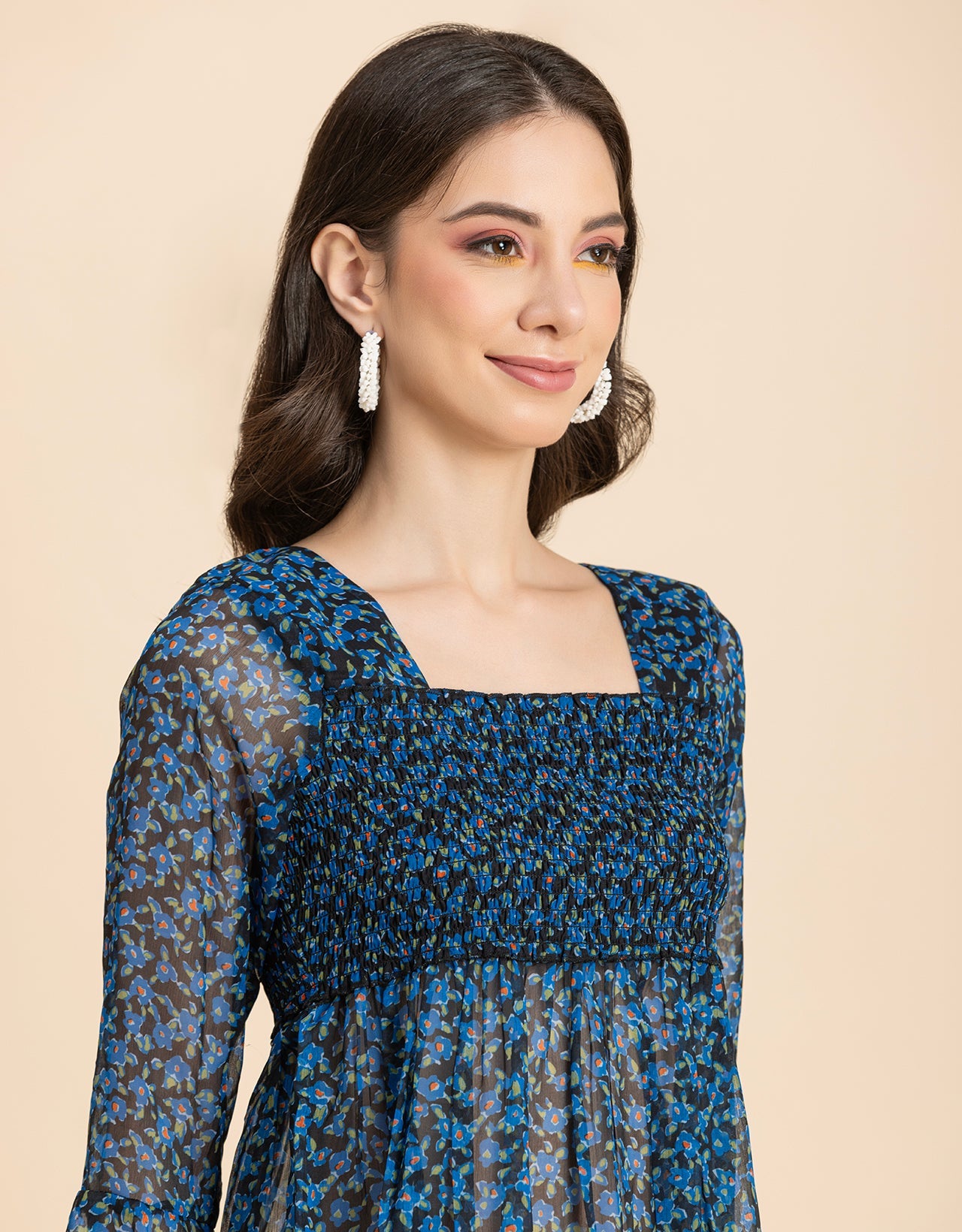 Smocked Bell Sleeves Top