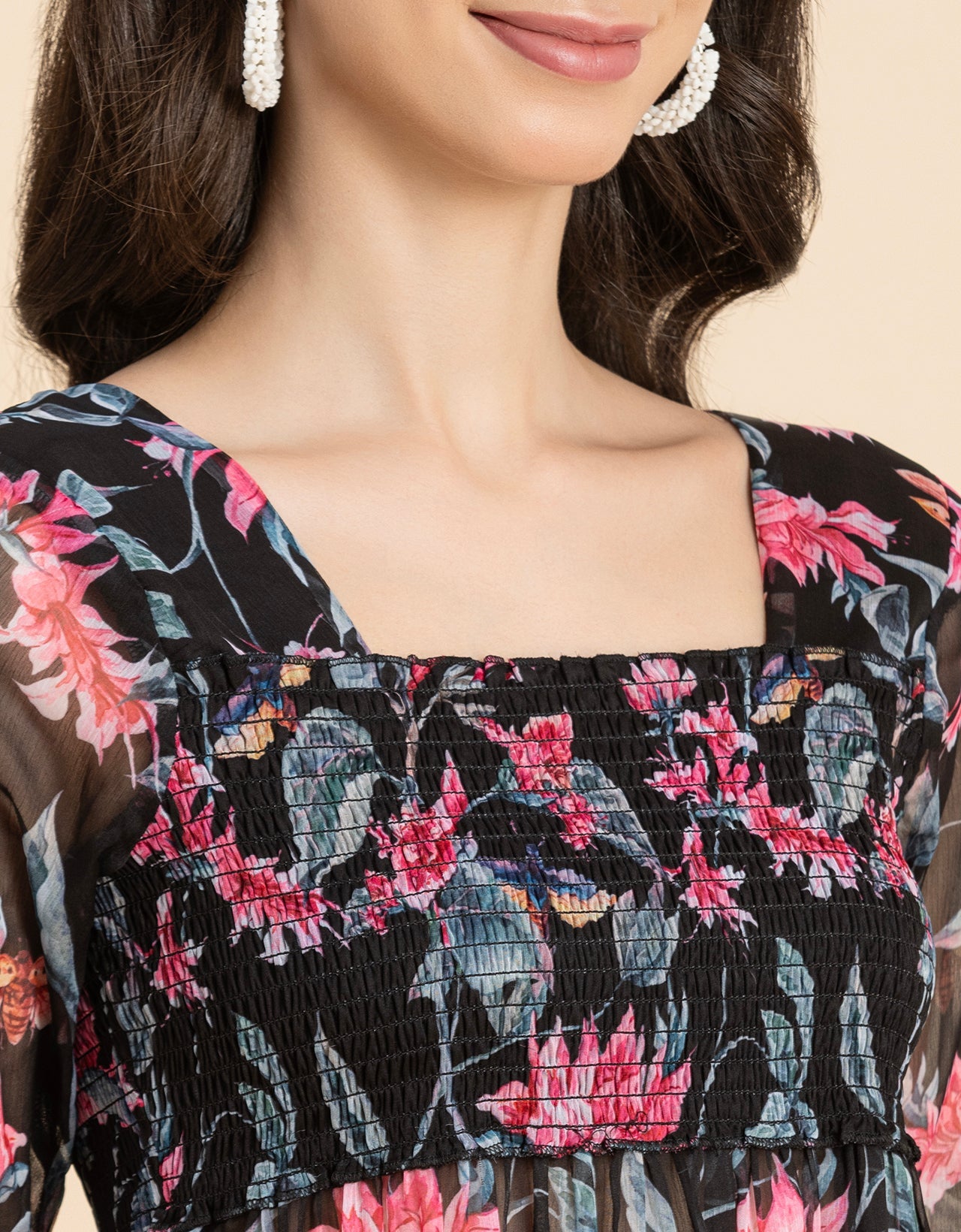 Smocked Bell Sleeves Top