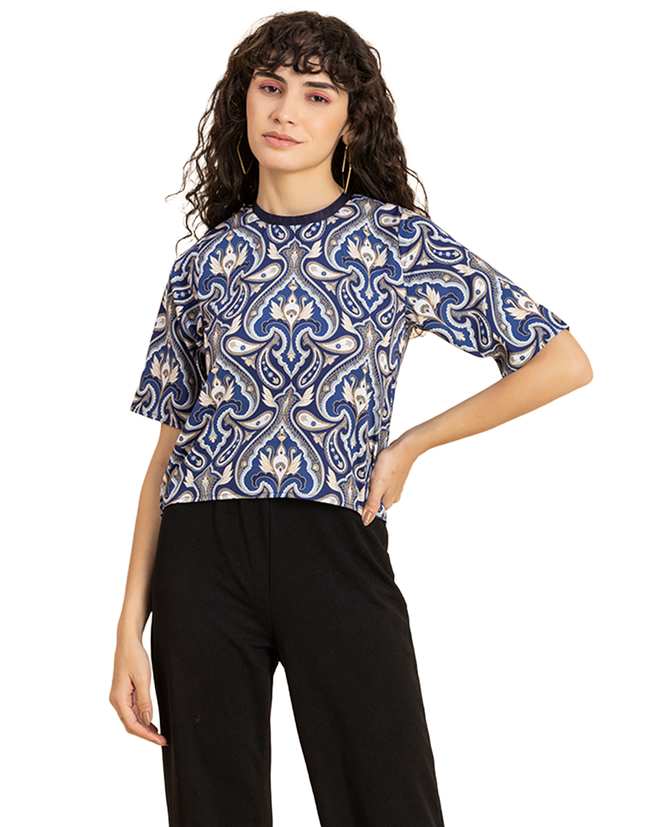 Loose-Fit Elbow Sleeves Top