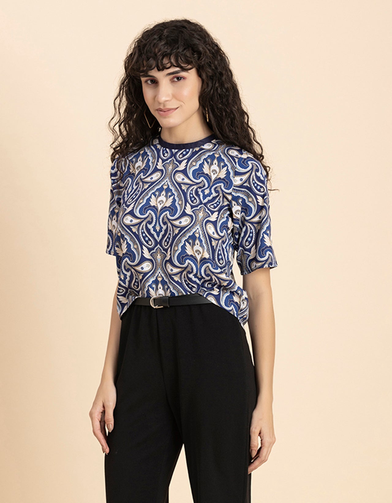 Loose-Fit Elbow Sleeves Top