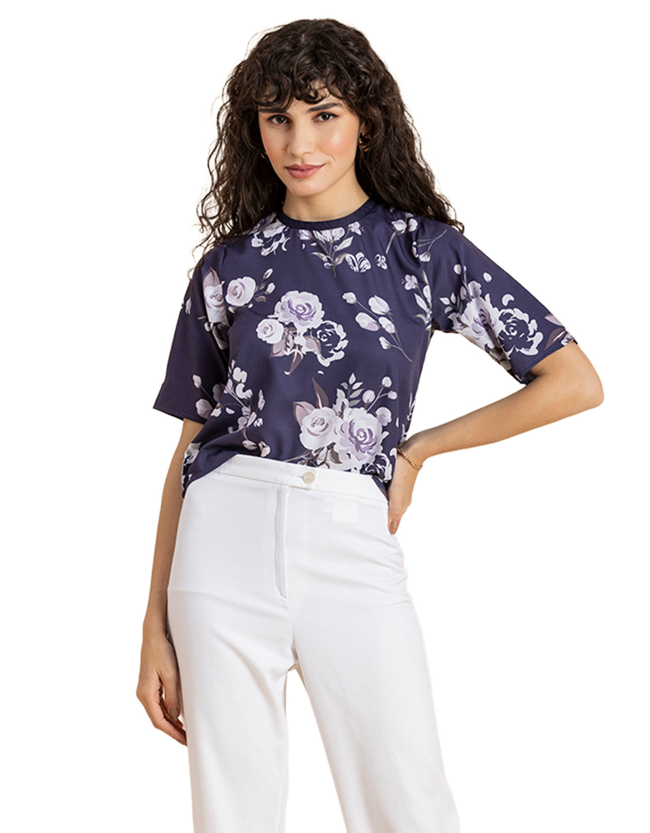 Loose-Fit Elbow Sleeves Top
