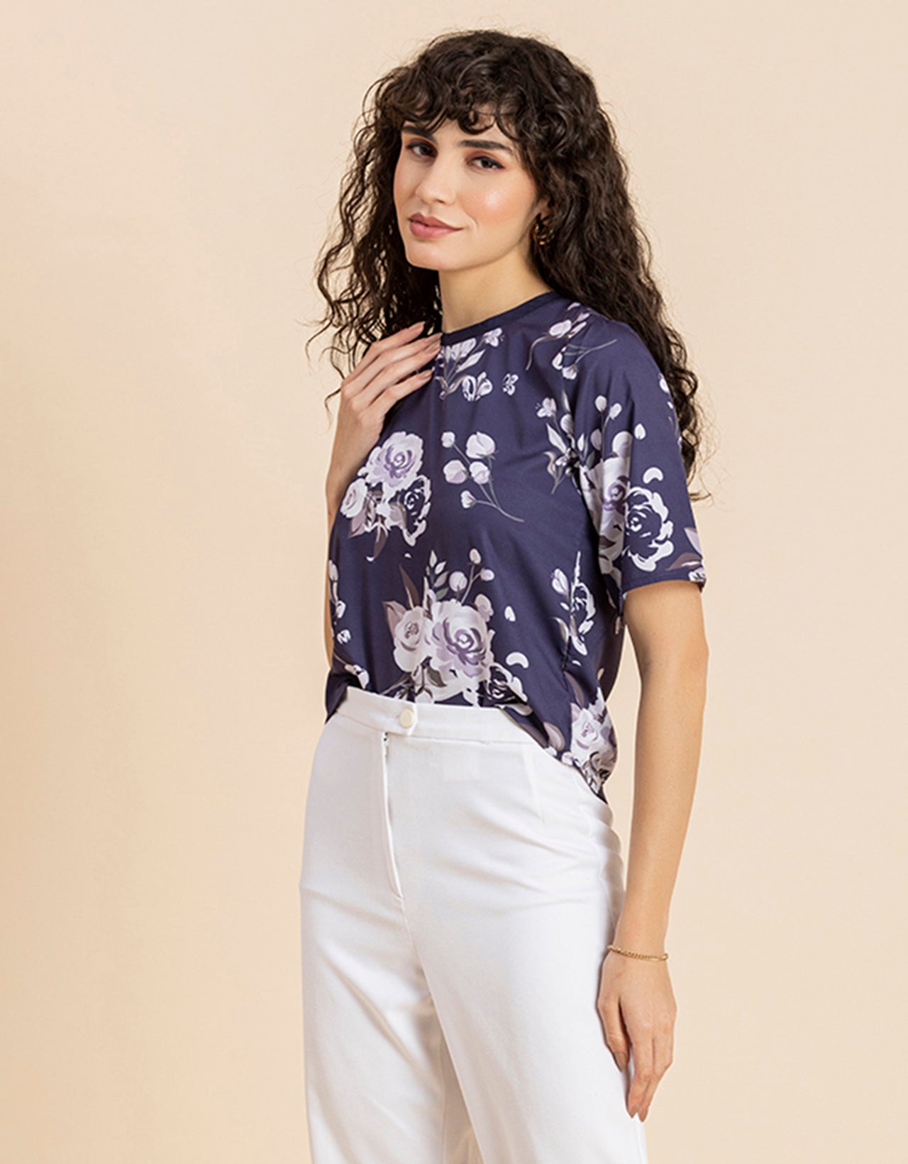 Loose-Fit Elbow Sleeves Top