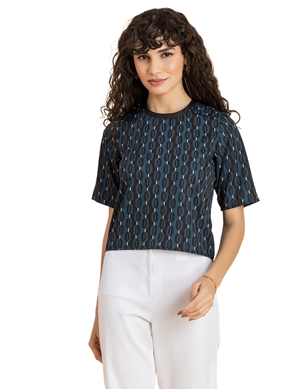 Loose-Fit Elbow Sleeves Top