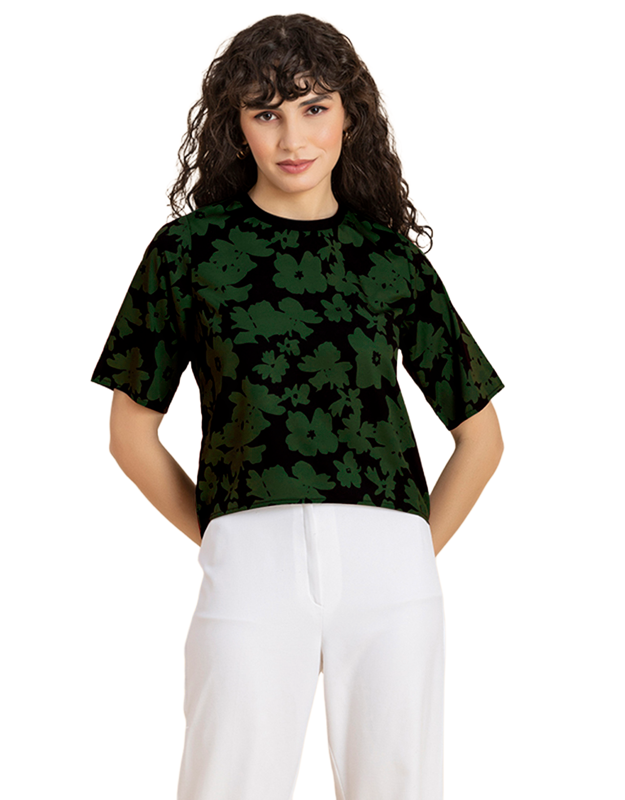 Loose-Fit Elbow Sleeves Top