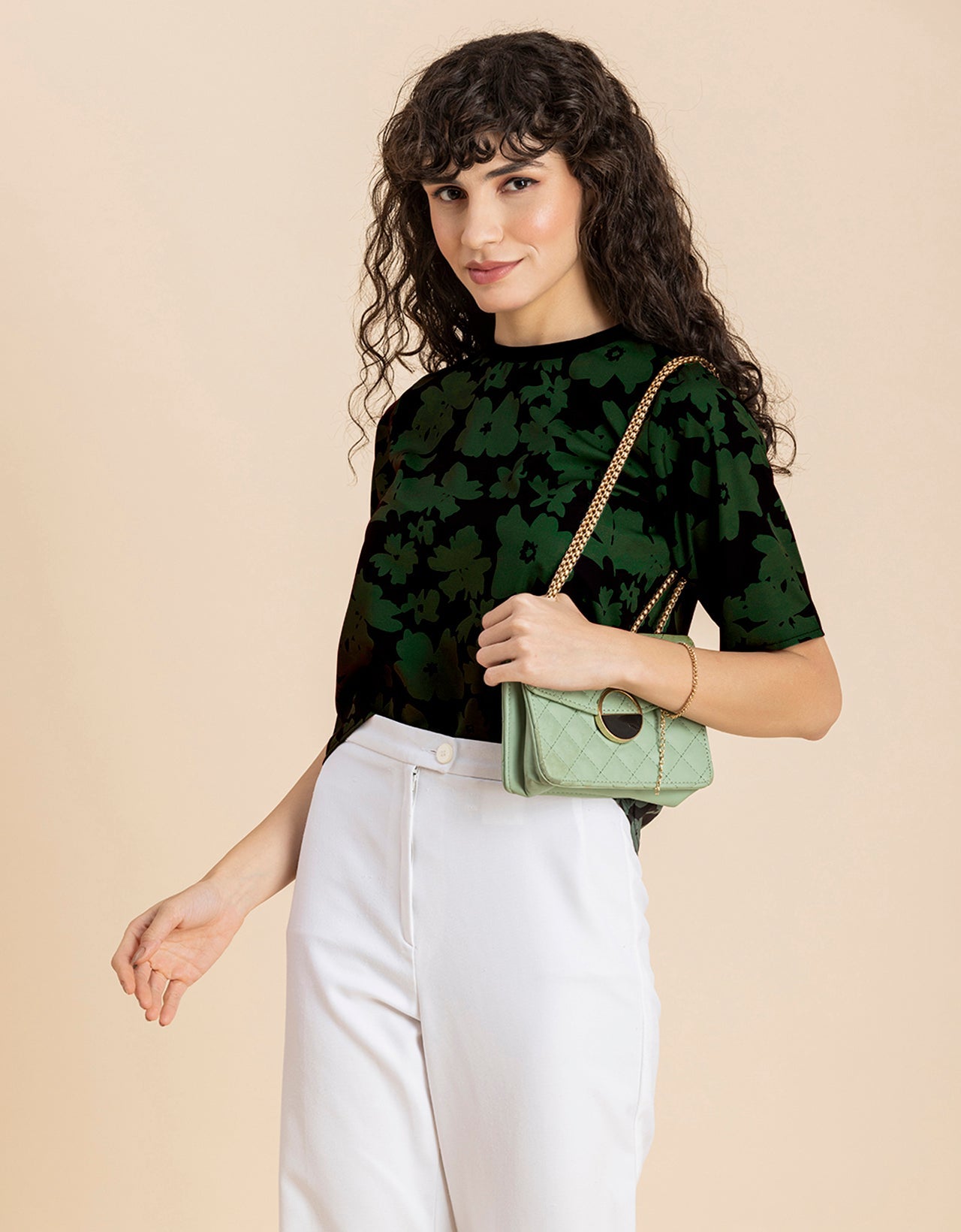Loose-Fit Elbow Sleeves Top