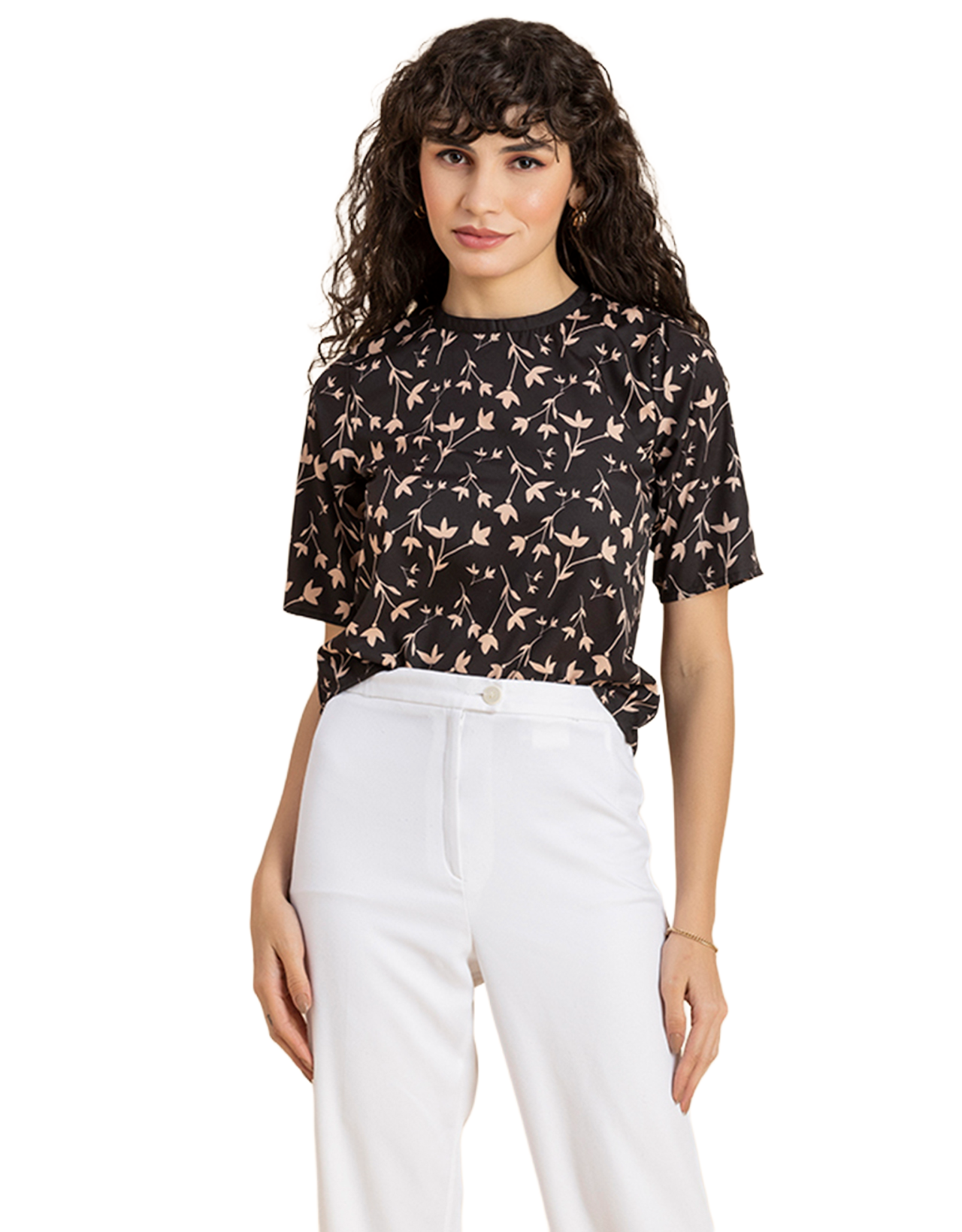 Loose-Fit Elbow Sleeves Top