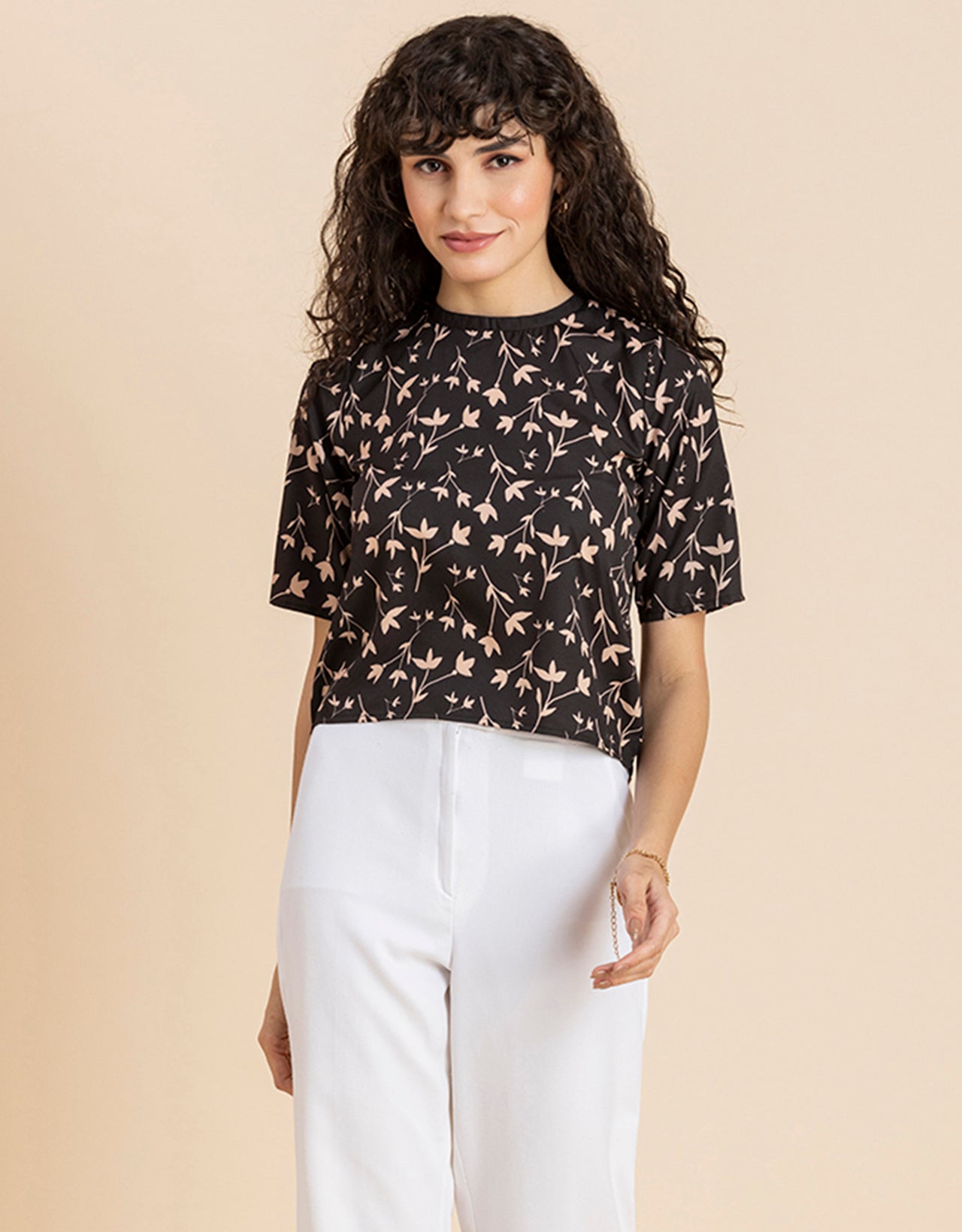 Loose-Fit Elbow Sleeves Top