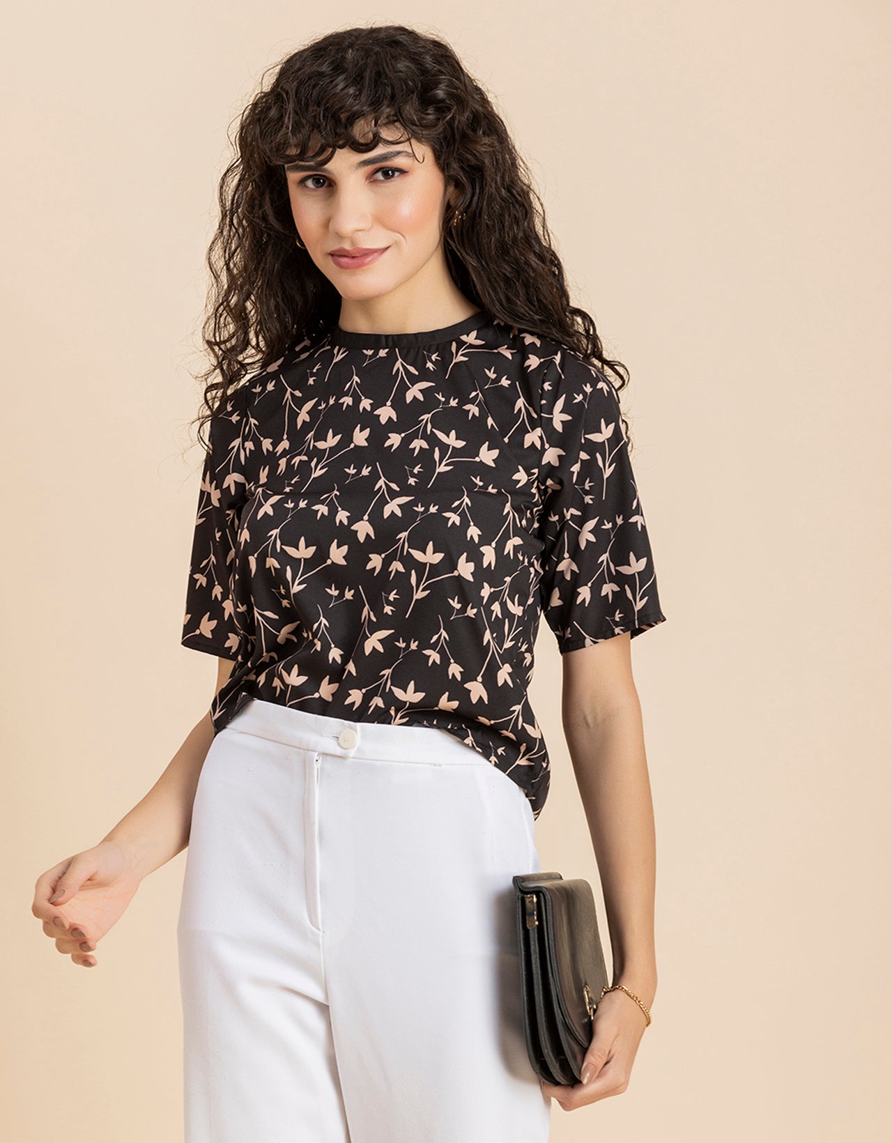 Loose-Fit Elbow Sleeves Top