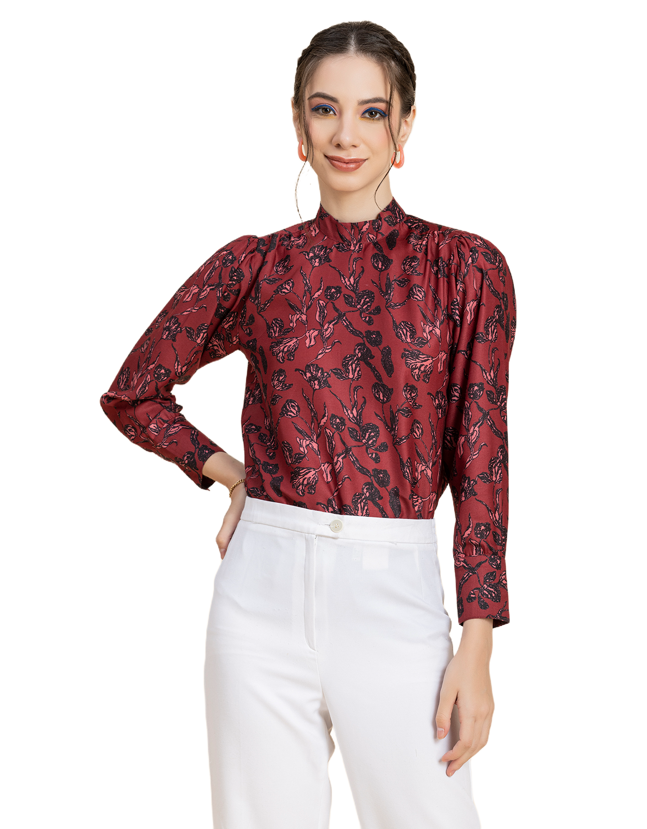 Ban Collar Long Cuff Top