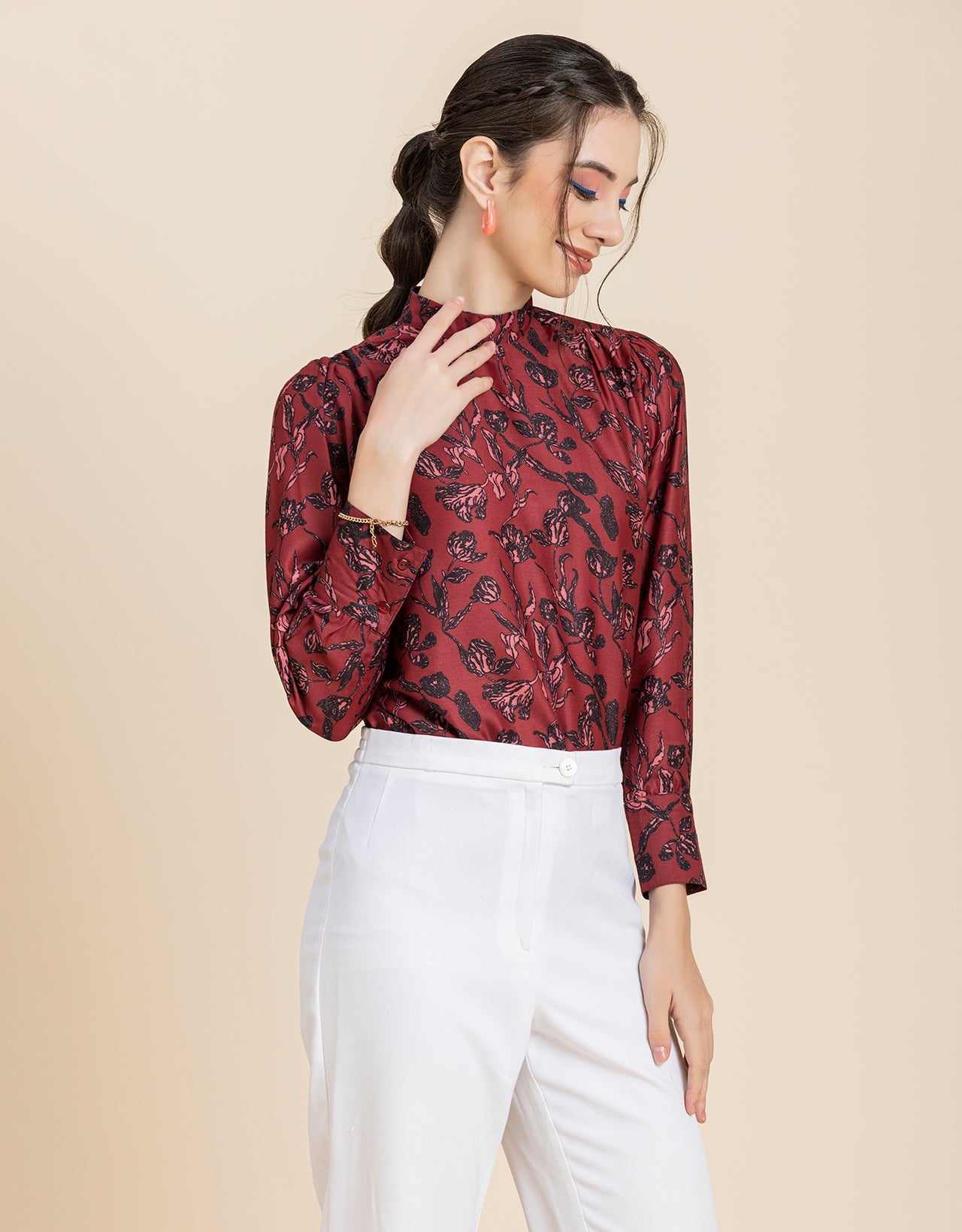 Ban Collar Long Cuff Top