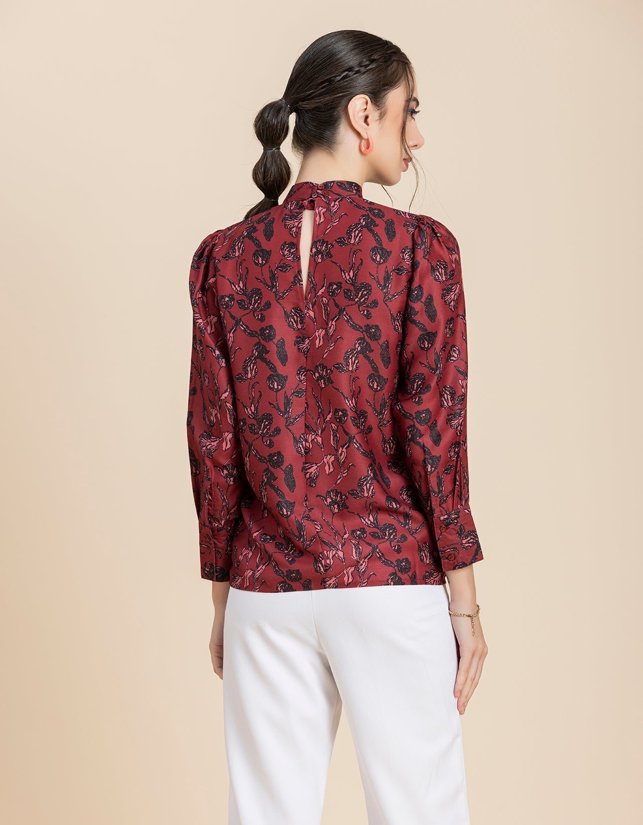 Ban Collar Long Cuff Top