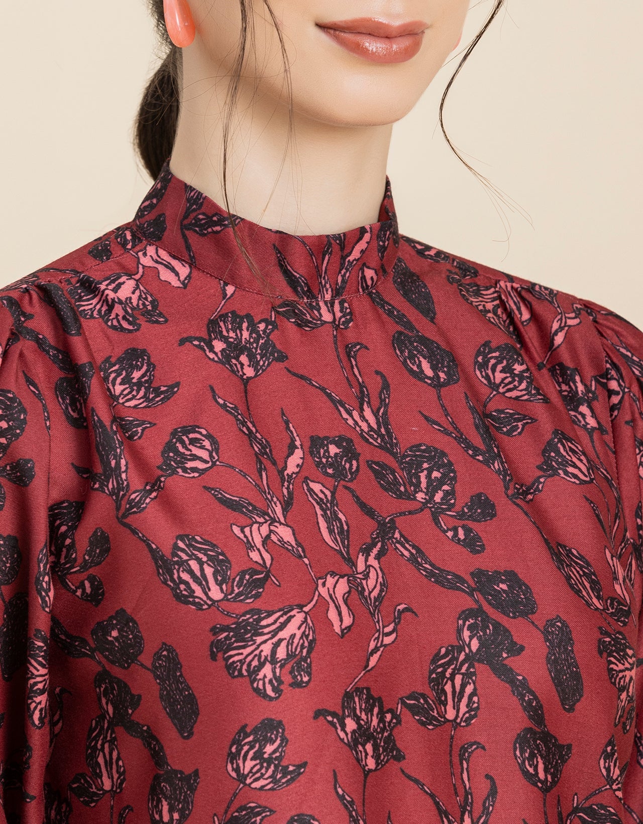 Ban Collar Long Cuff Top