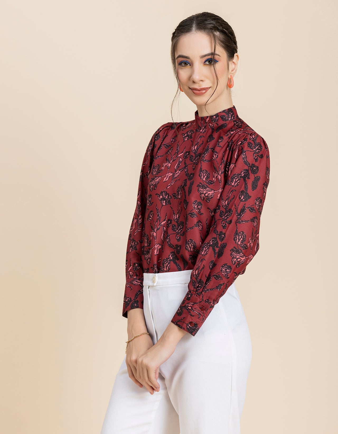 Ban Collar Long Cuff Top