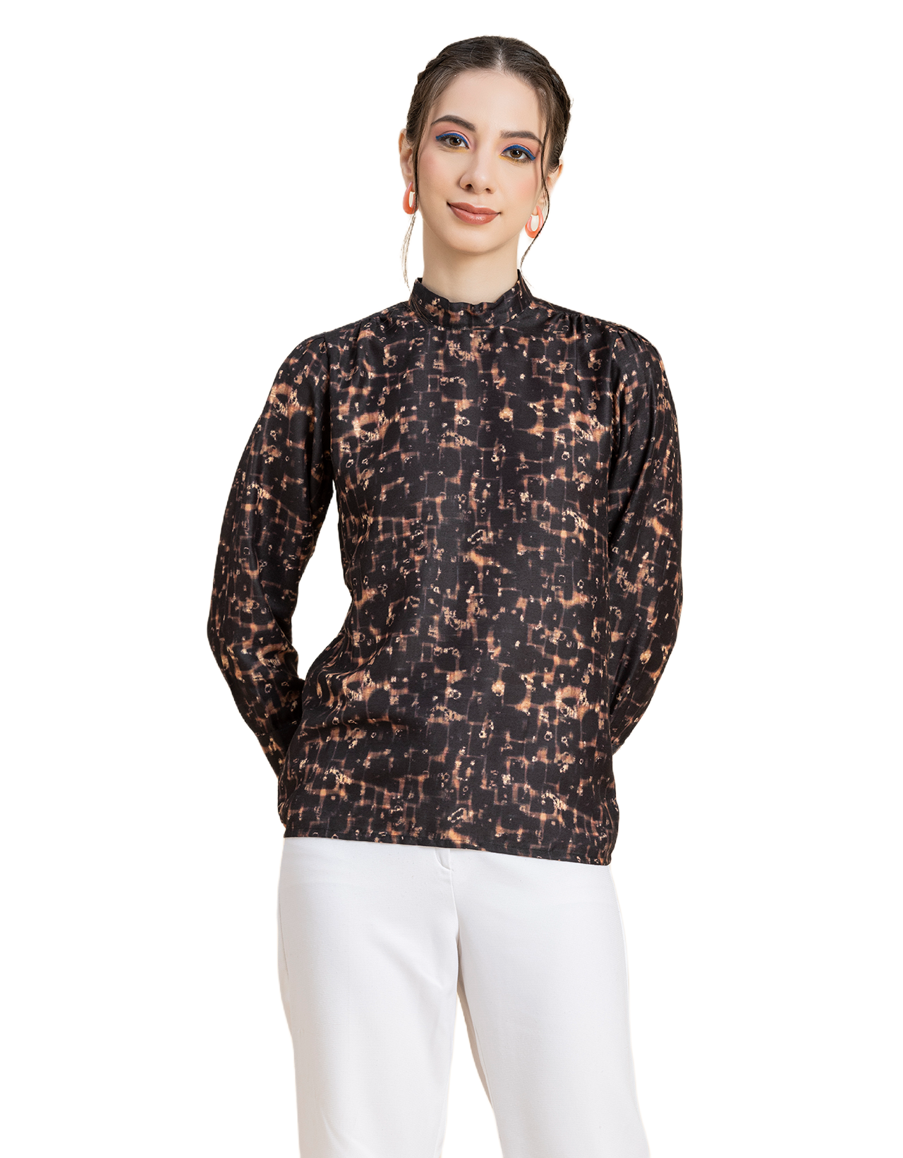 Ban Collar Long sleeve formal Top