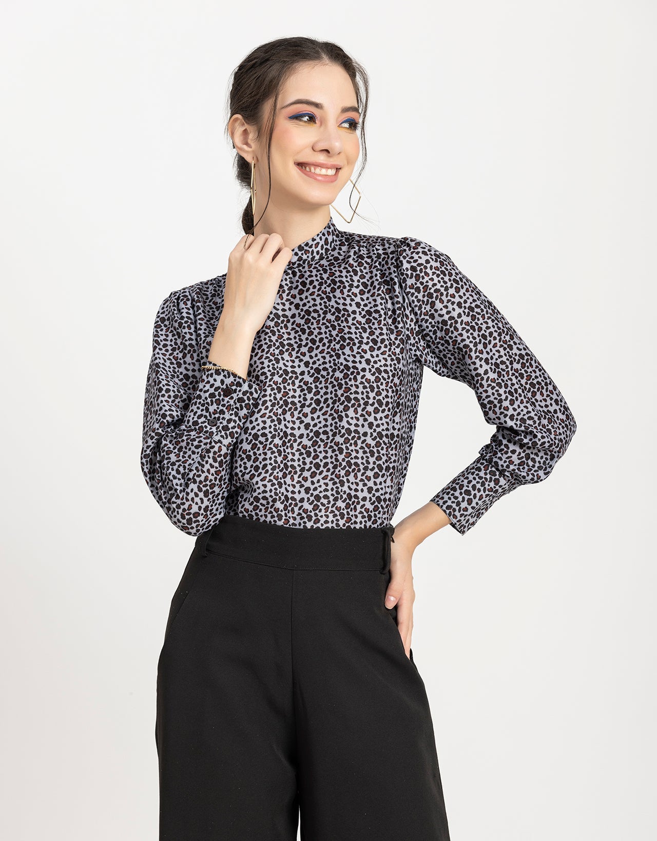 Ban Collar Long sleeve formal Top