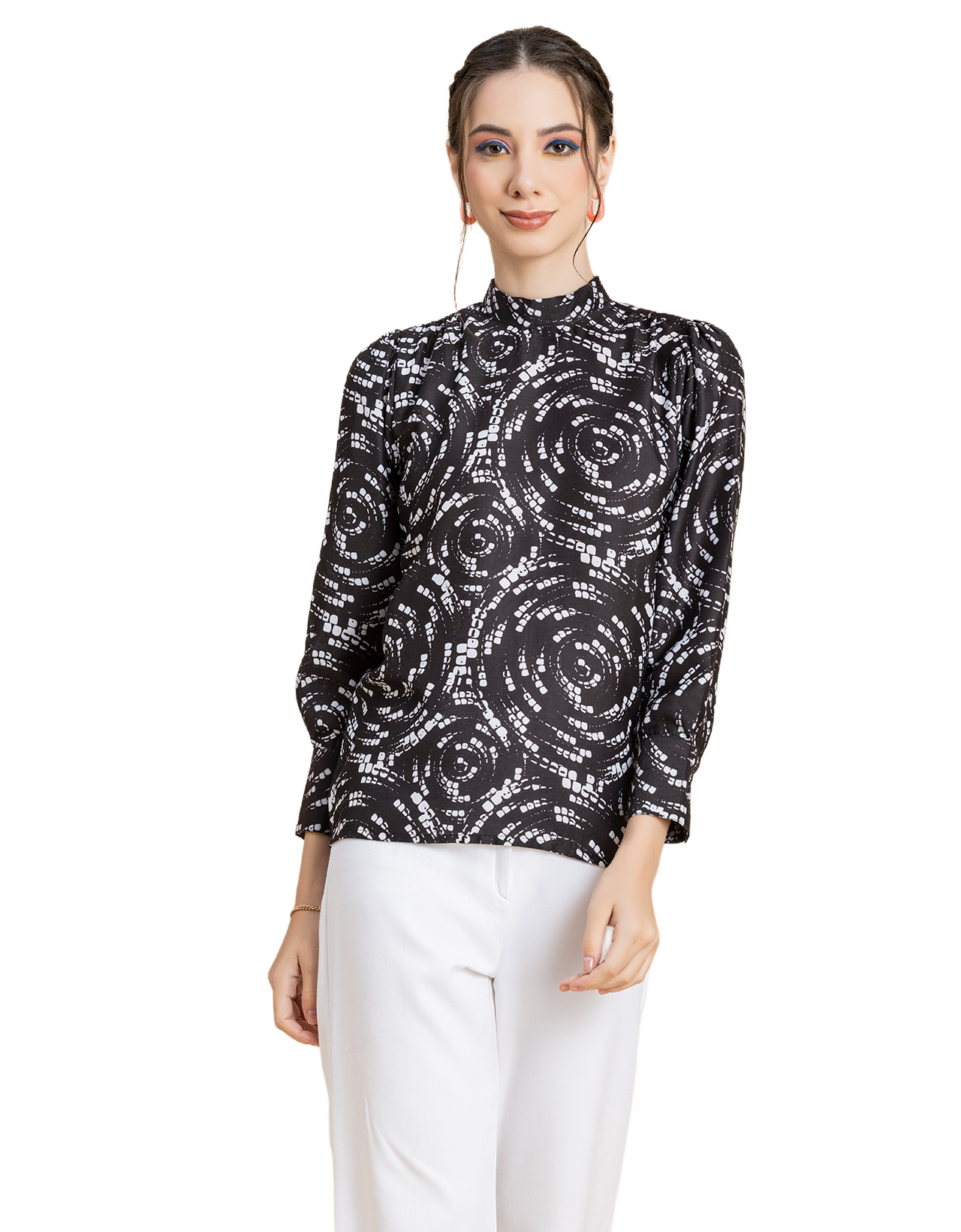 Ban Collar Long Cuff Top